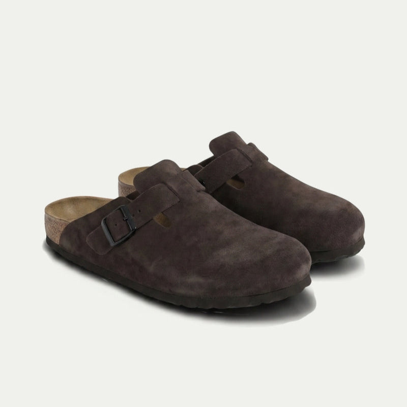Tropea Suede Clog Dark Brown