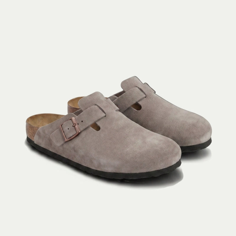 Tropea Suede Clog Stone