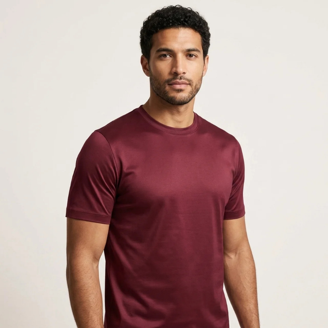 Verona Soft Lustre Tee Burgundy