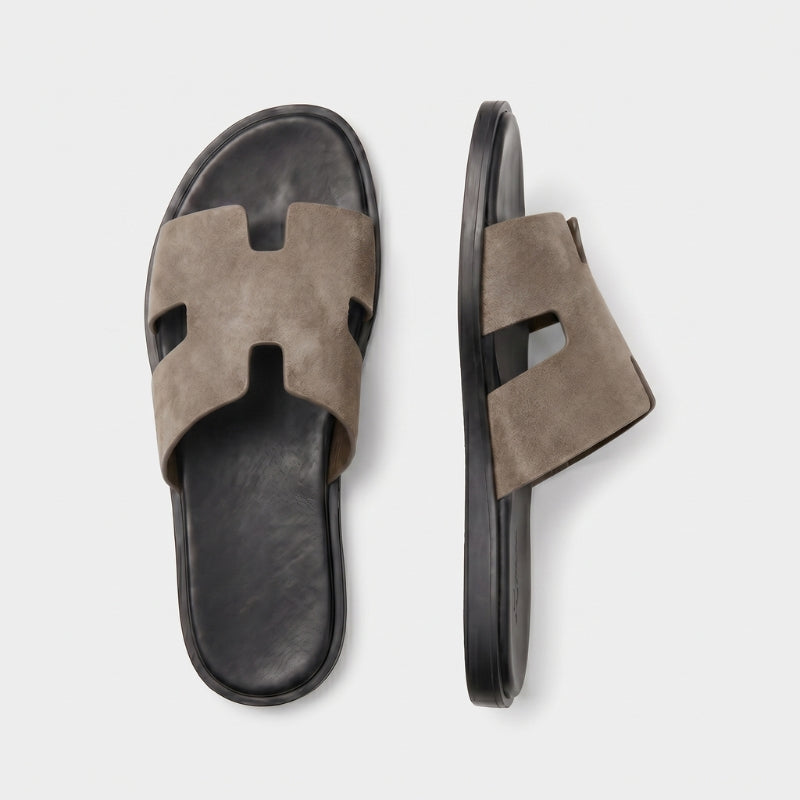 Monaco Slide Suede Stone Taupe