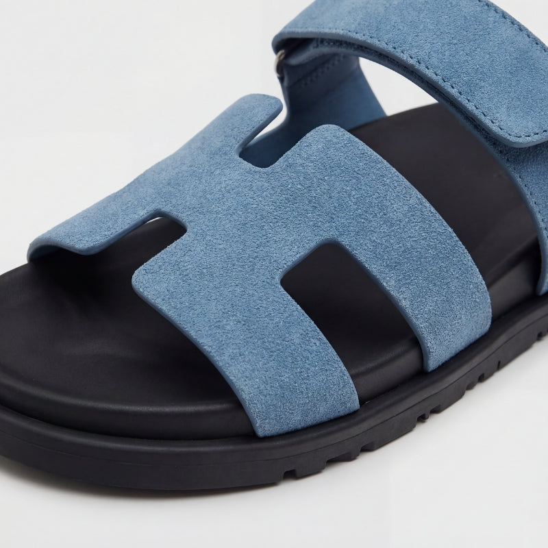 Cannes Slide Suede Slate Blue