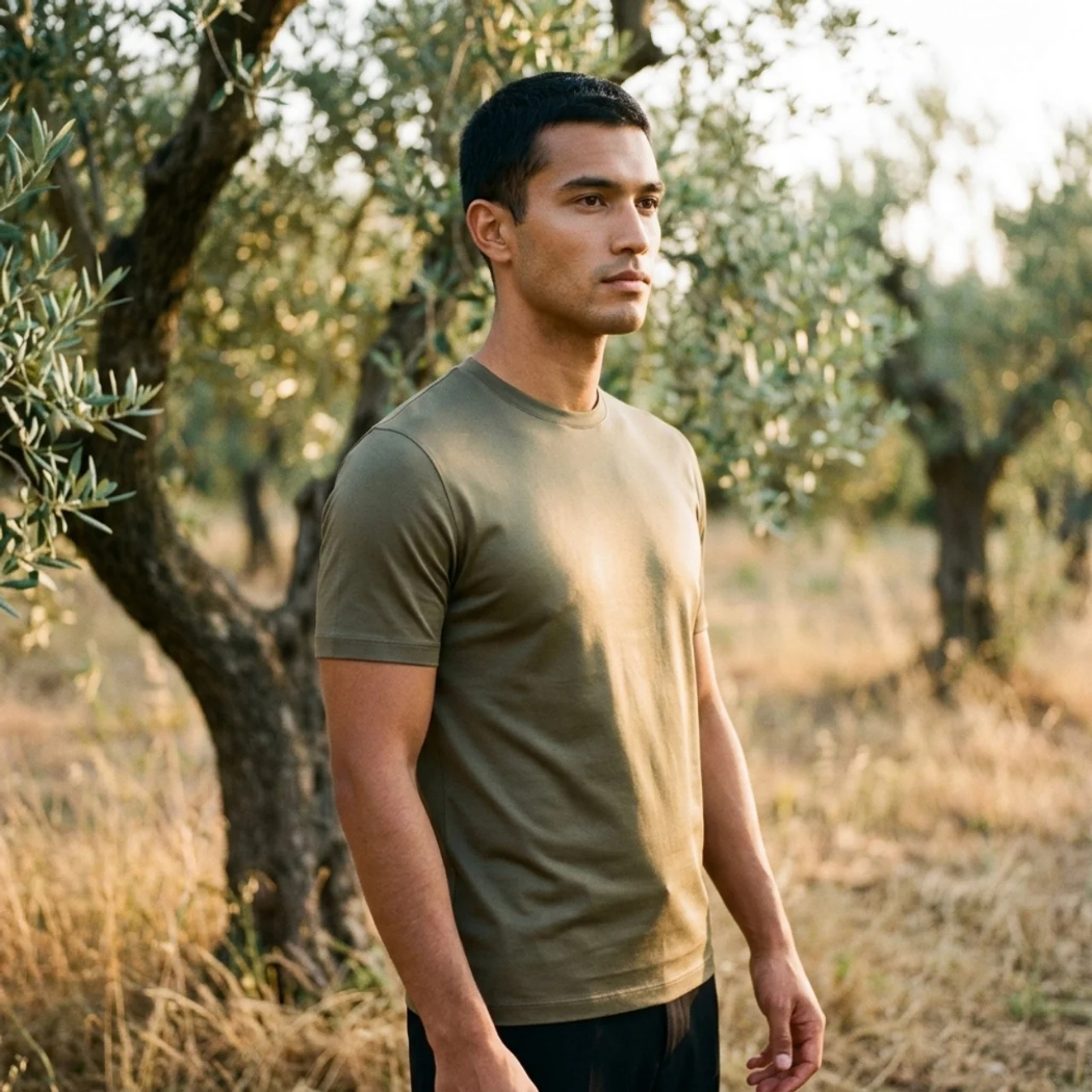 Verona Soft Lustre Tee Olive