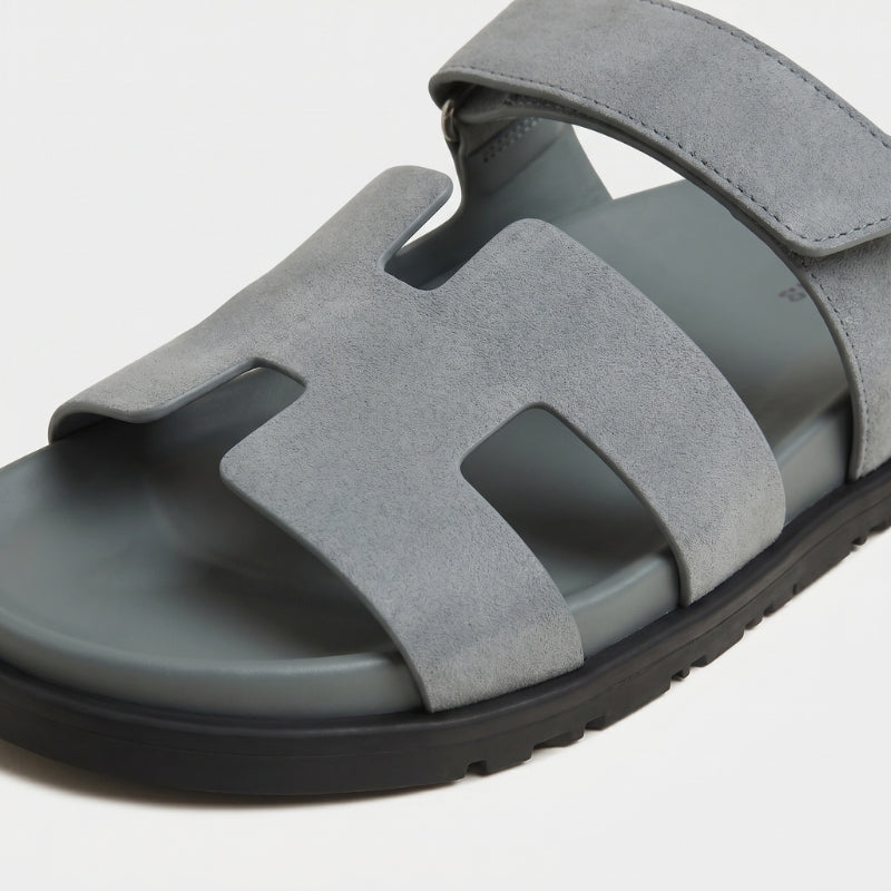 Cannes Slide Suede Stone Grey