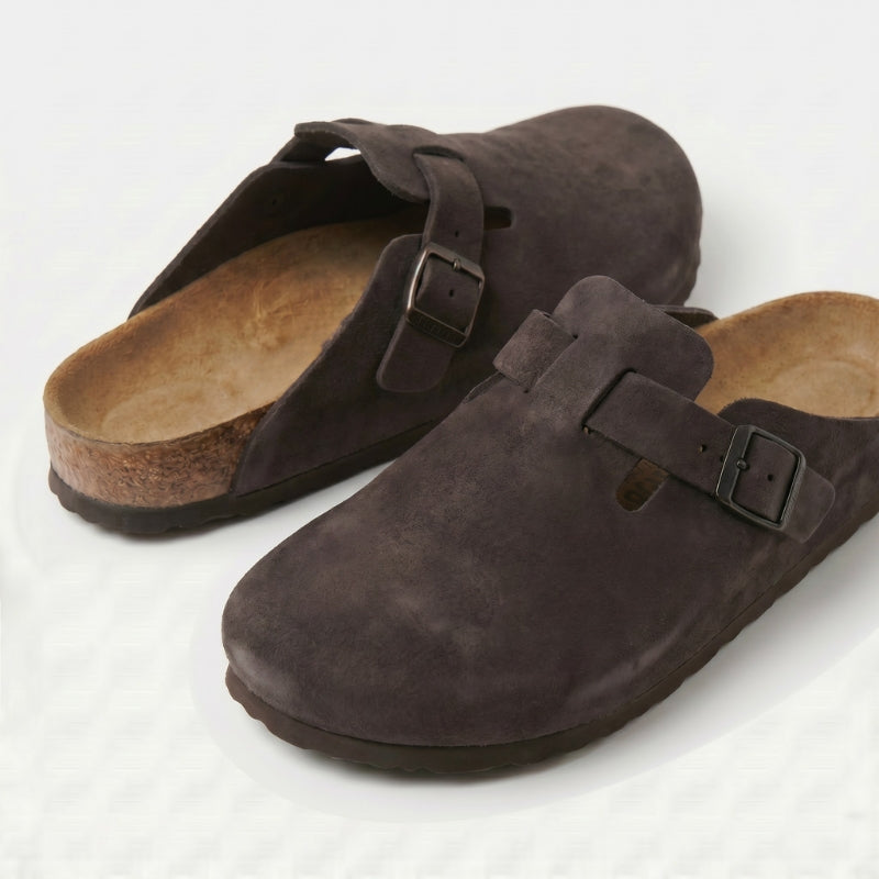 Tropea Suede Clog Dark Brown