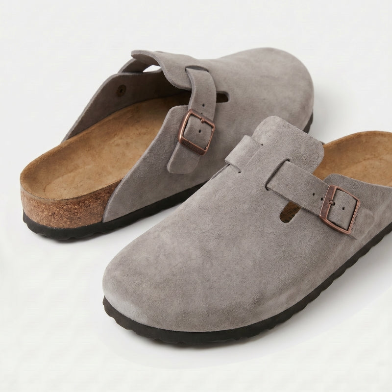 Tropea Suede Clog Stone