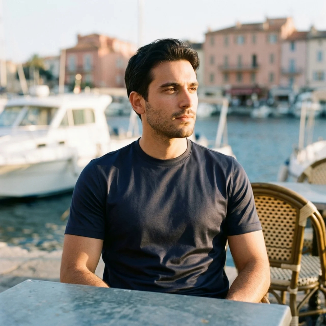 Verona Soft Lustre Tee Navy
