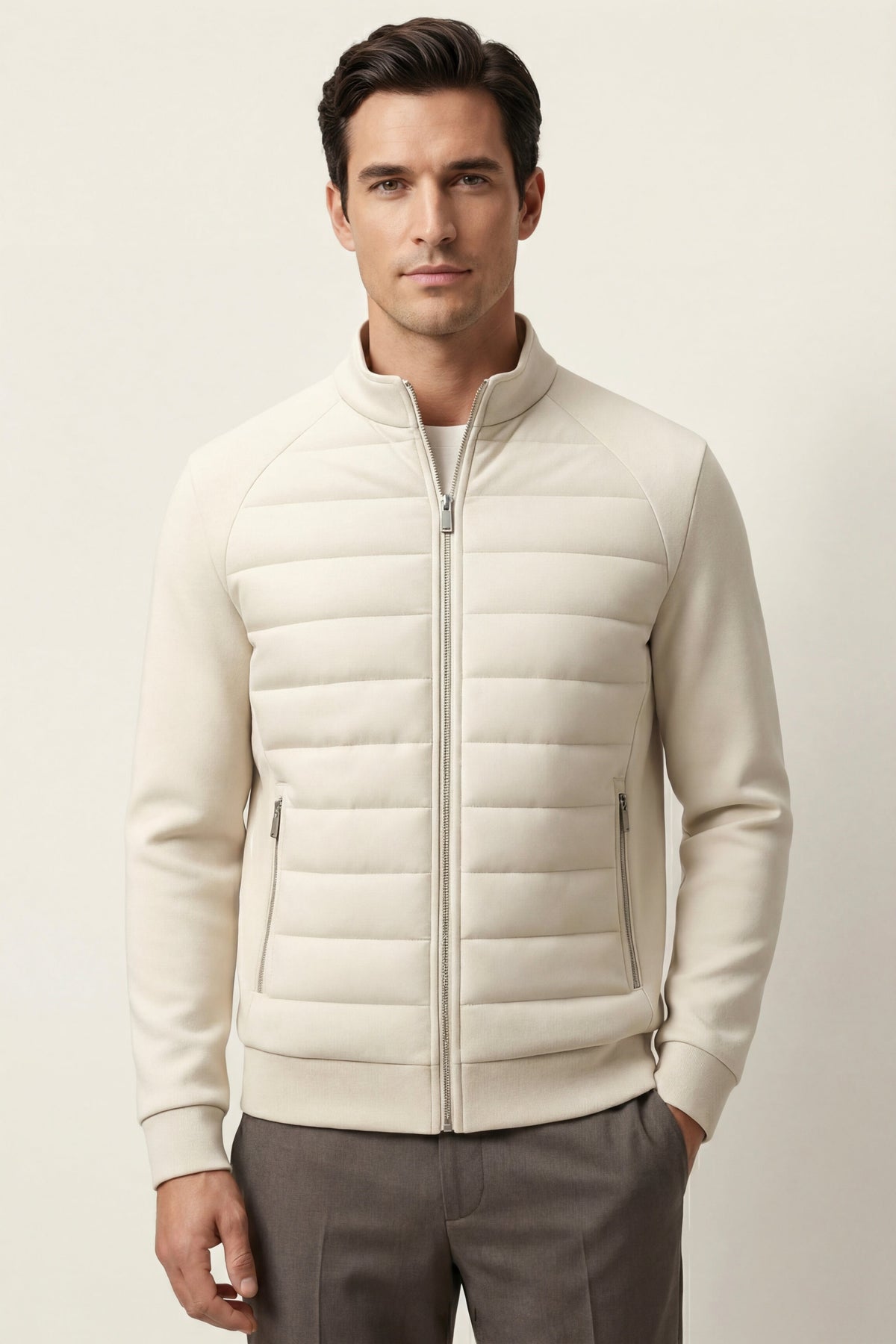 Vicenza Wool Padded Jacket Ivory