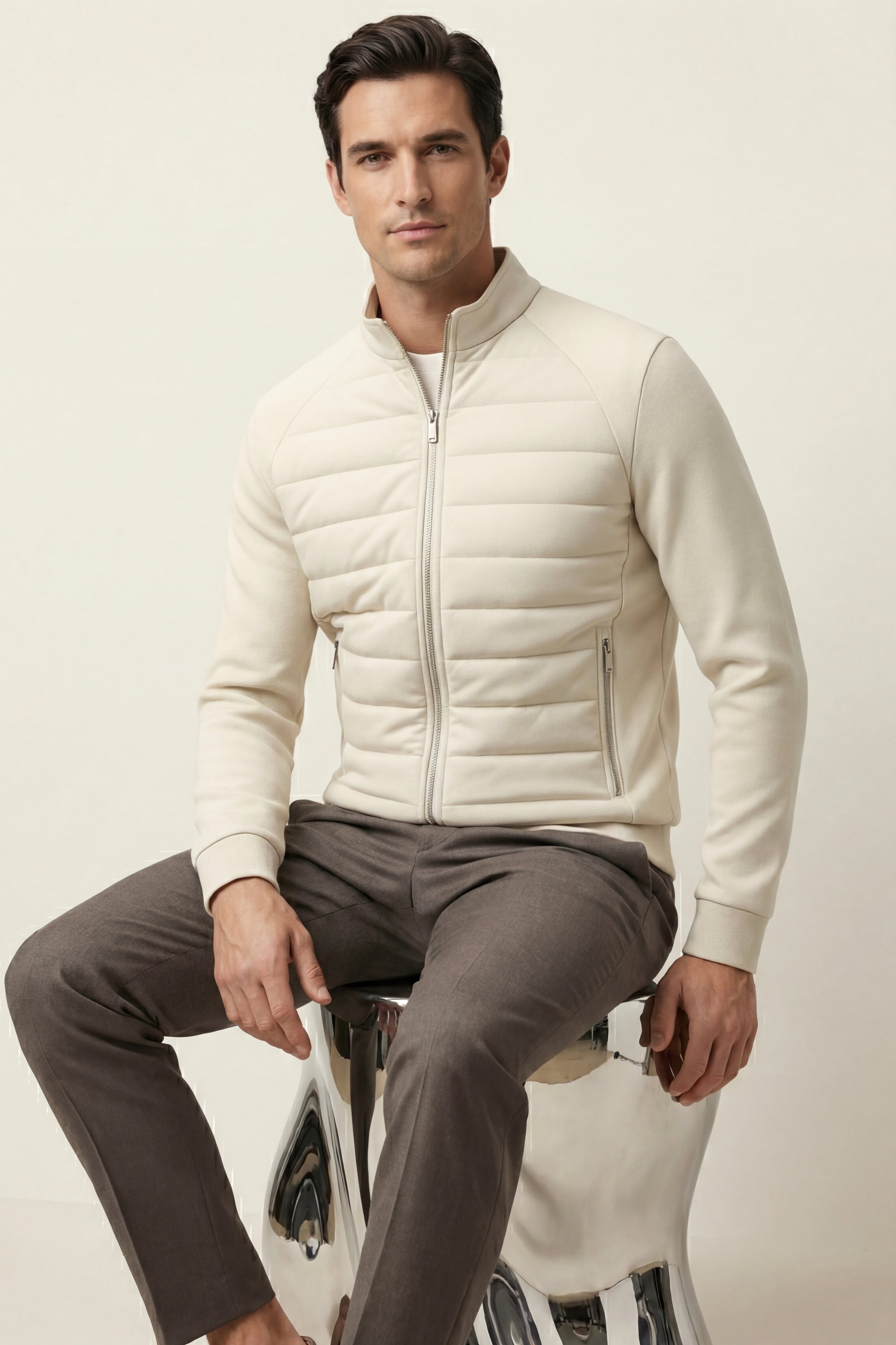 Vicenza Wool Padded Jacket Ivory