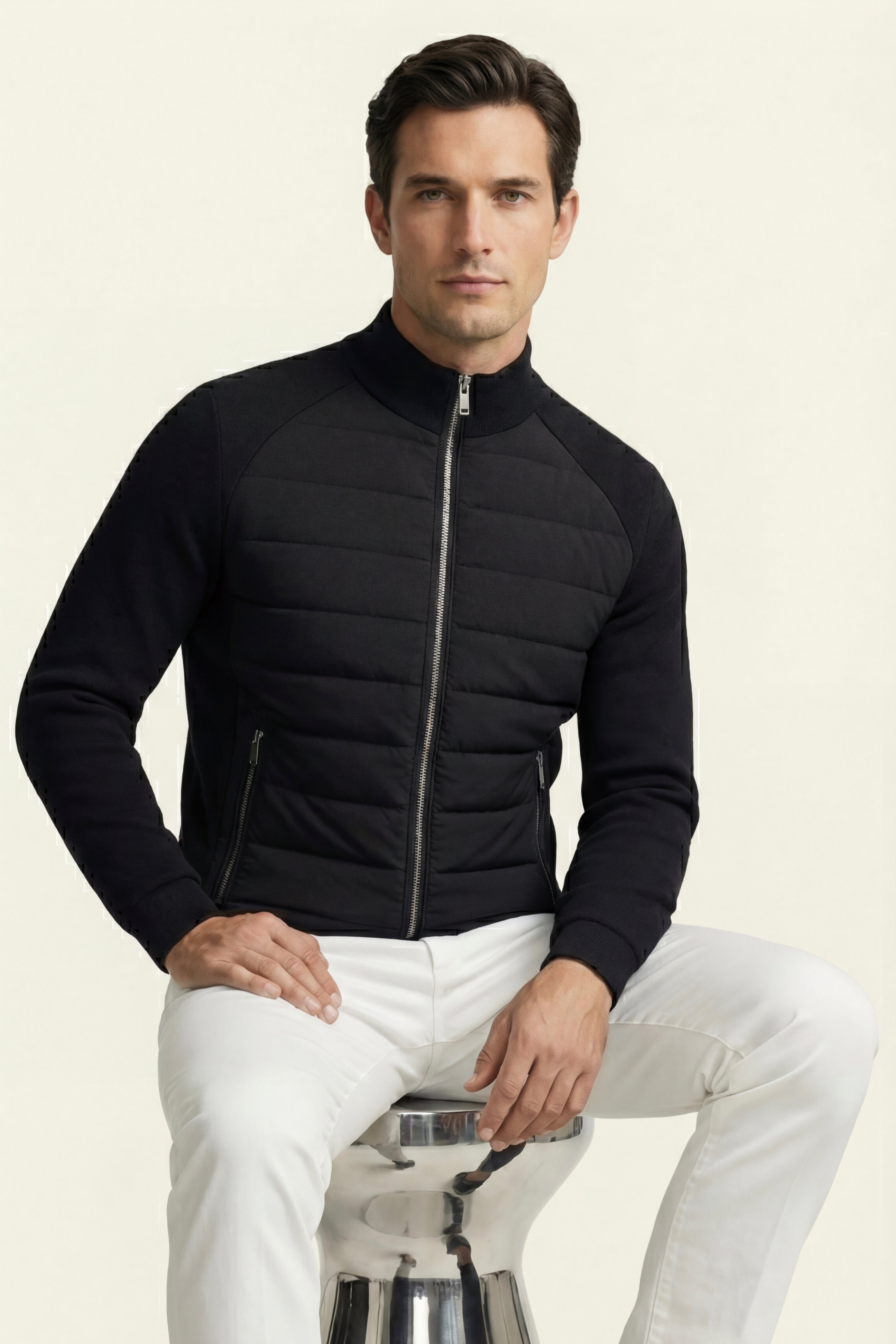 Vicenza Wool Padded Jacket Black