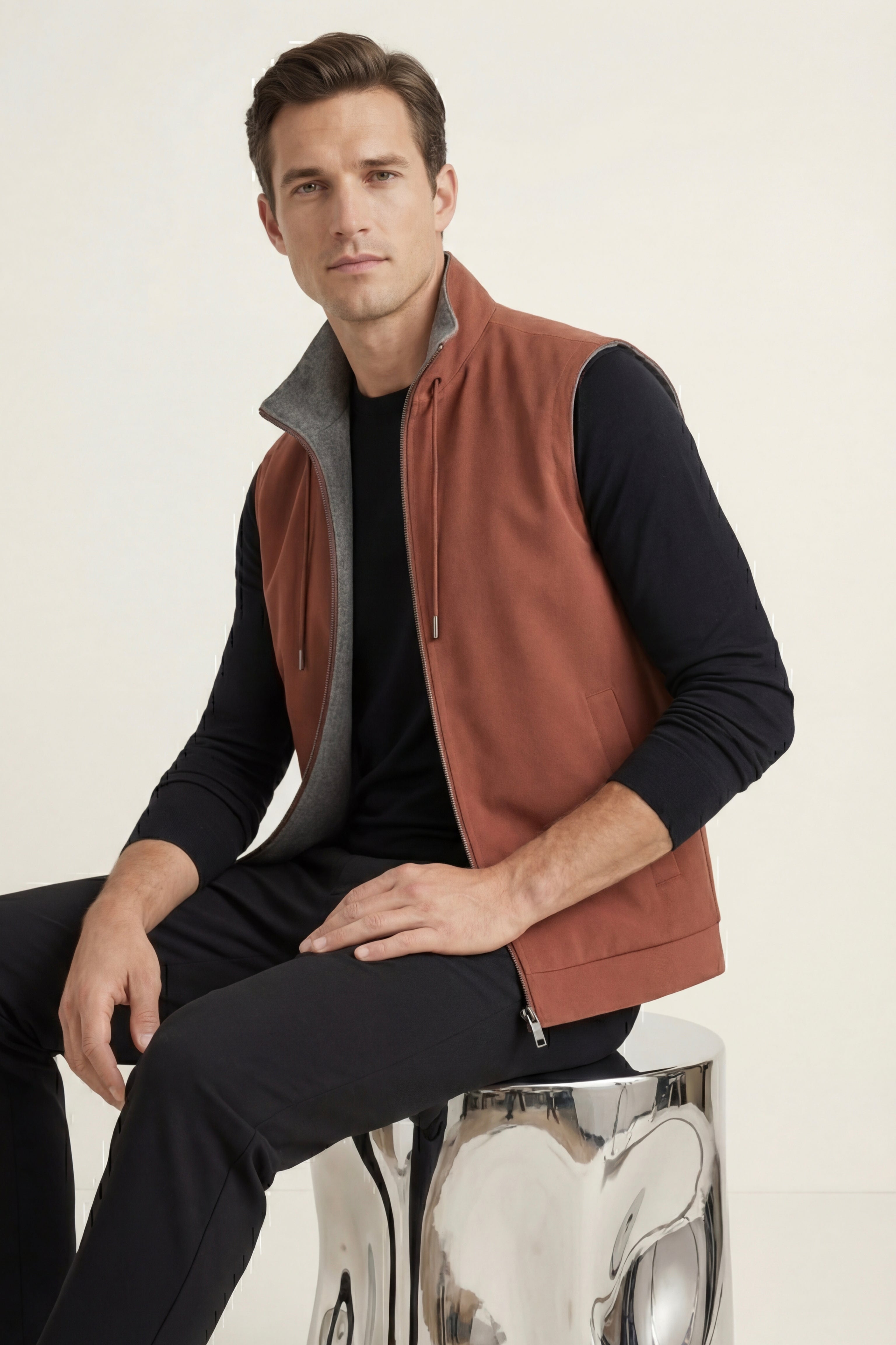 Merano Reversible Vest Terracotta
