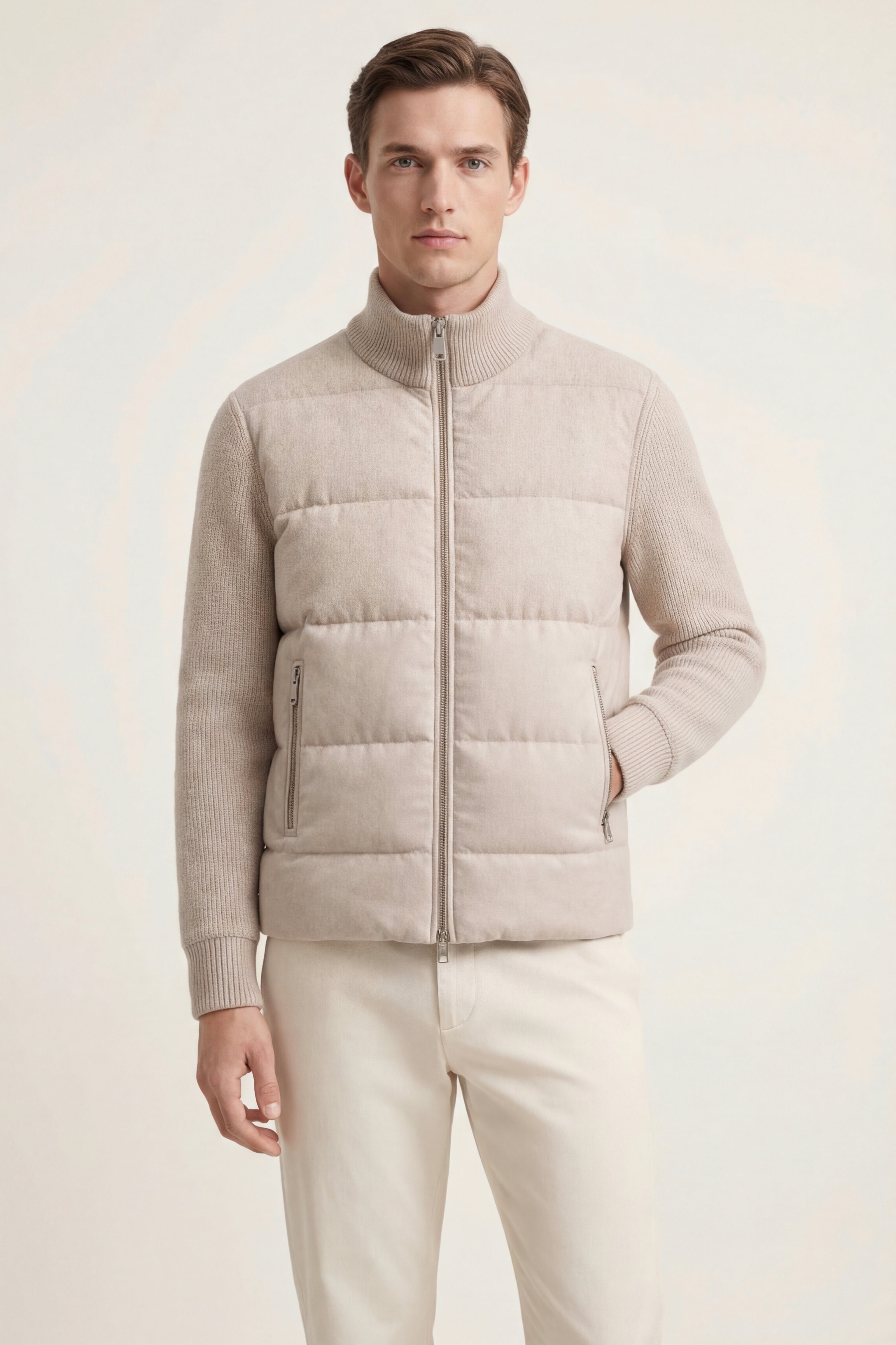 Modena Quilted Knit Jacket Ivory