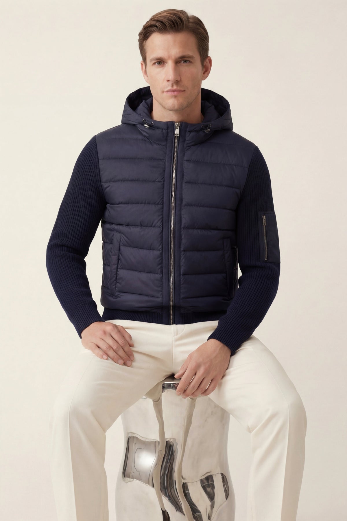 Sondrio Hybrid Zip Jacket Navy