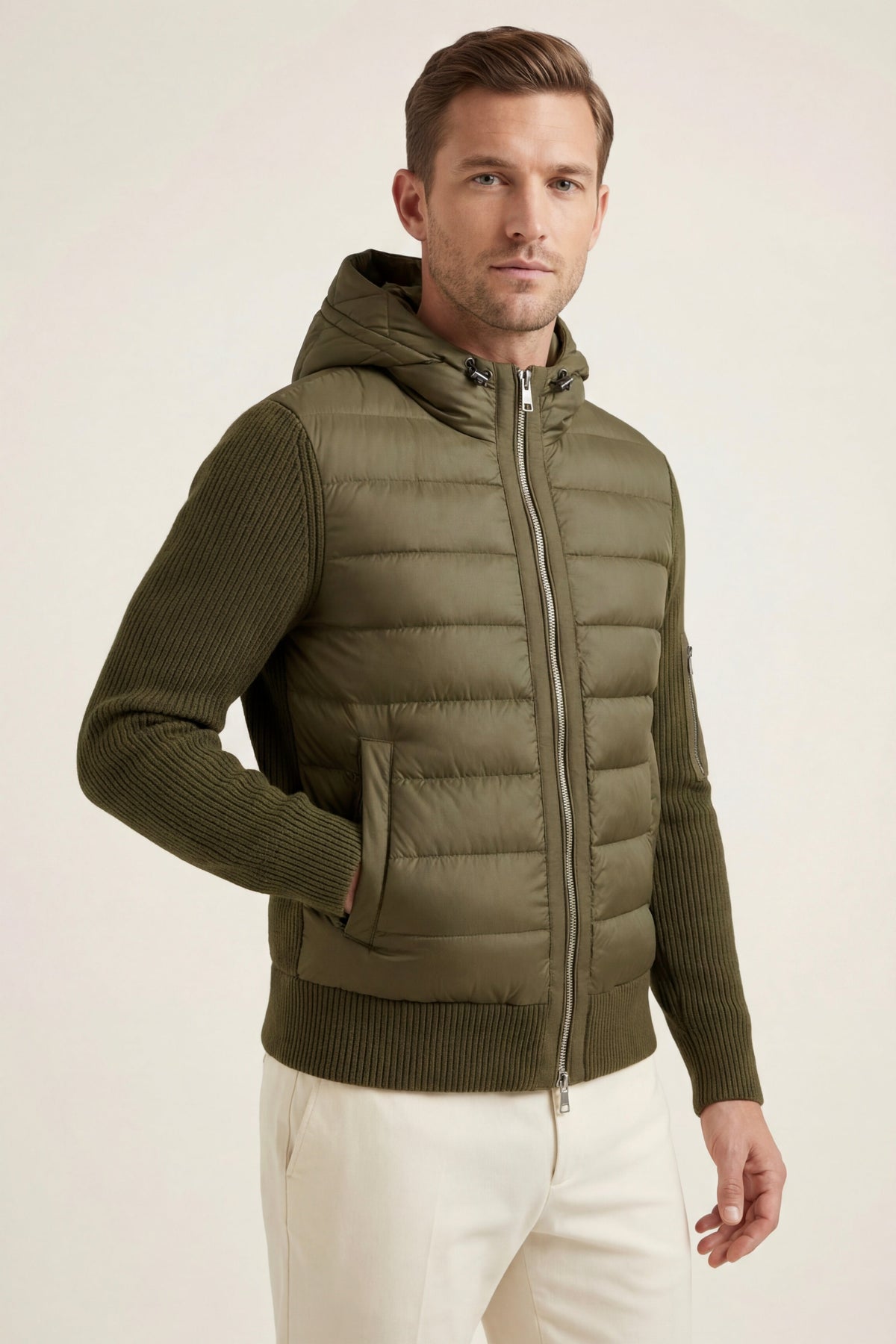 Sondrio Hybrid Zip Jacket Olive