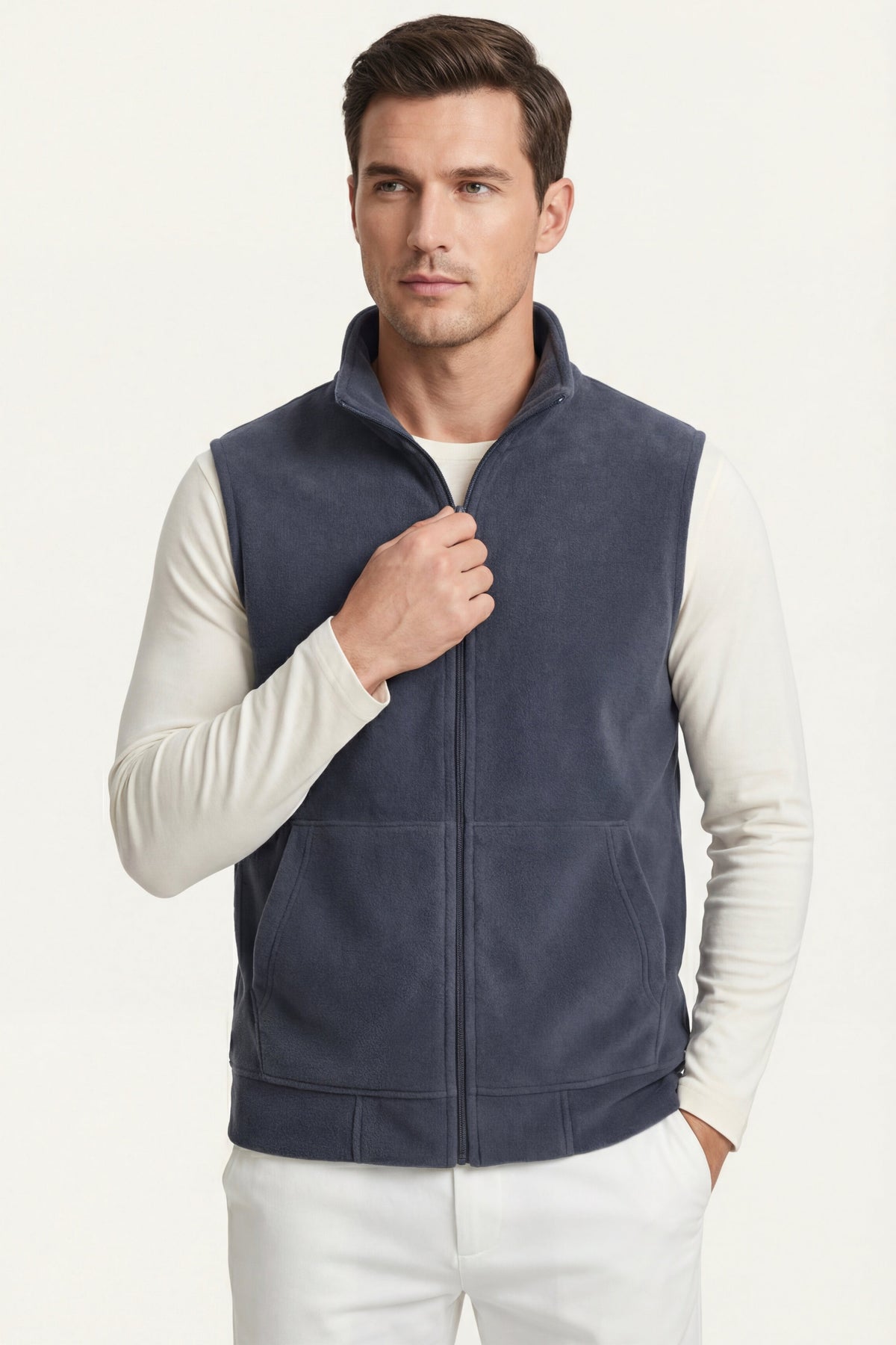 Livigno Brushed Fleece Vest Slate