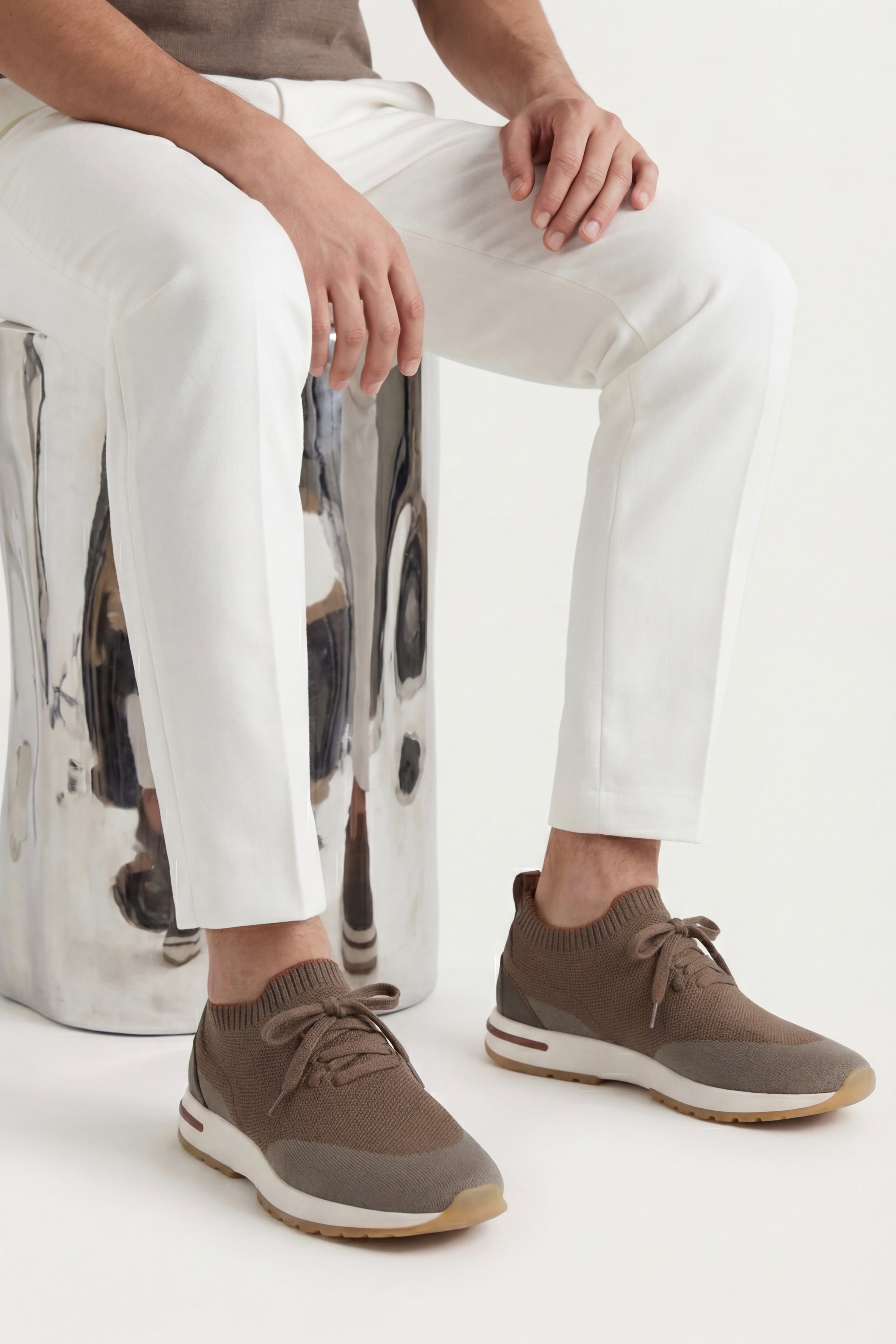 Siena Knit Sneaker Taupe Brown