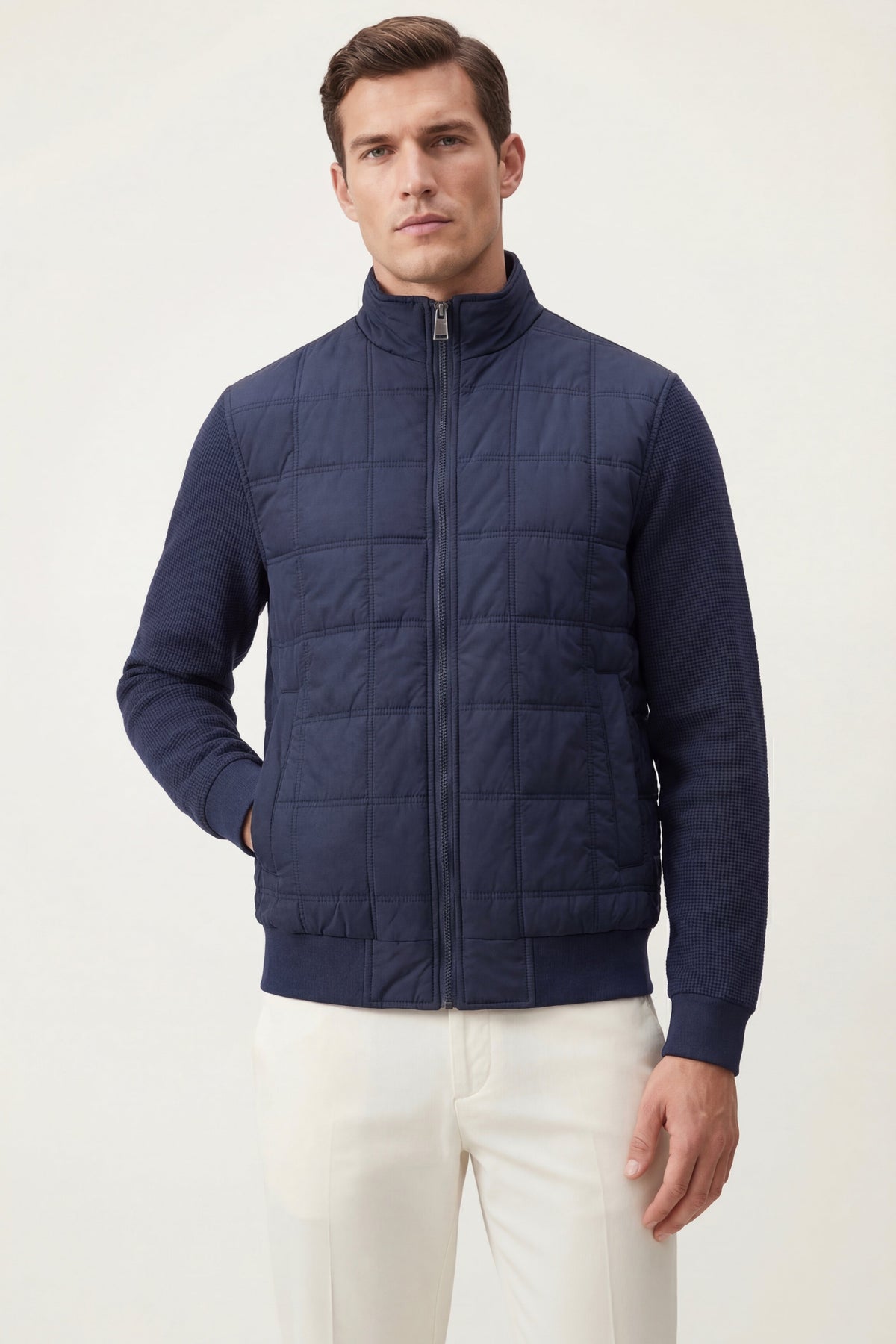 Treviso Quilted Hybrid Jacket Dark Blue