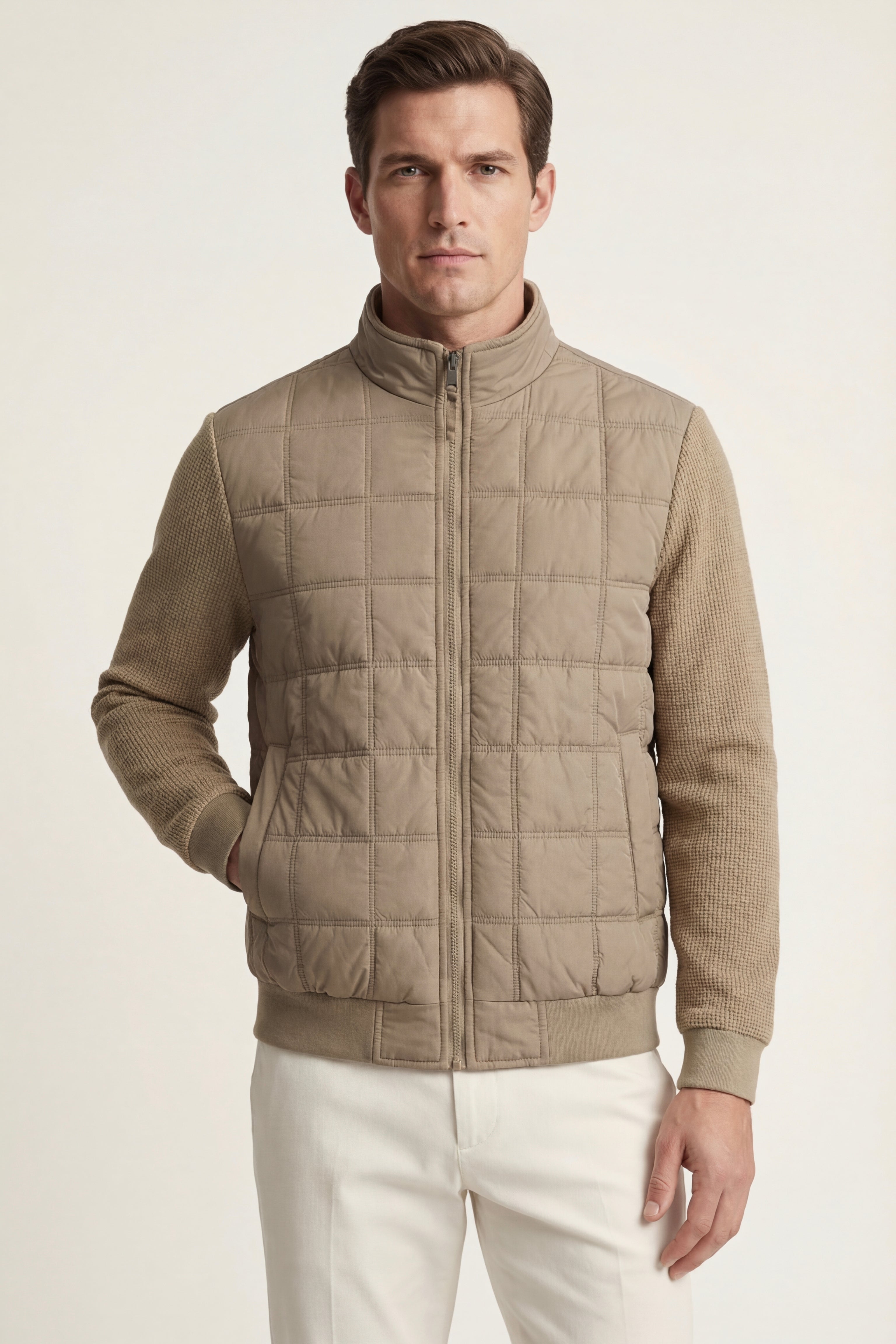 Treviso Quilted Hybrid Jacket Beige