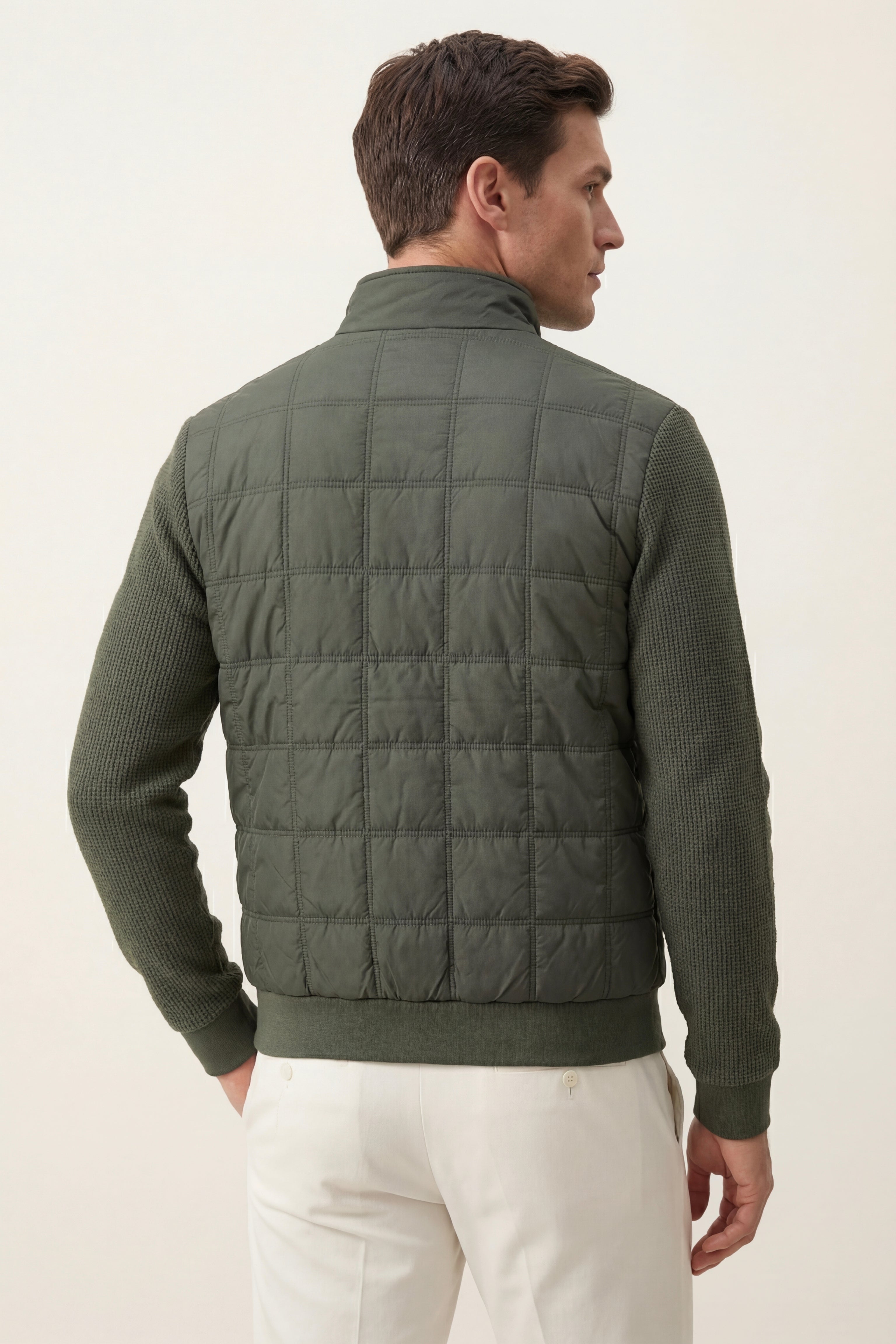 Treviso Quilted Hybrid Jacket Olive Green