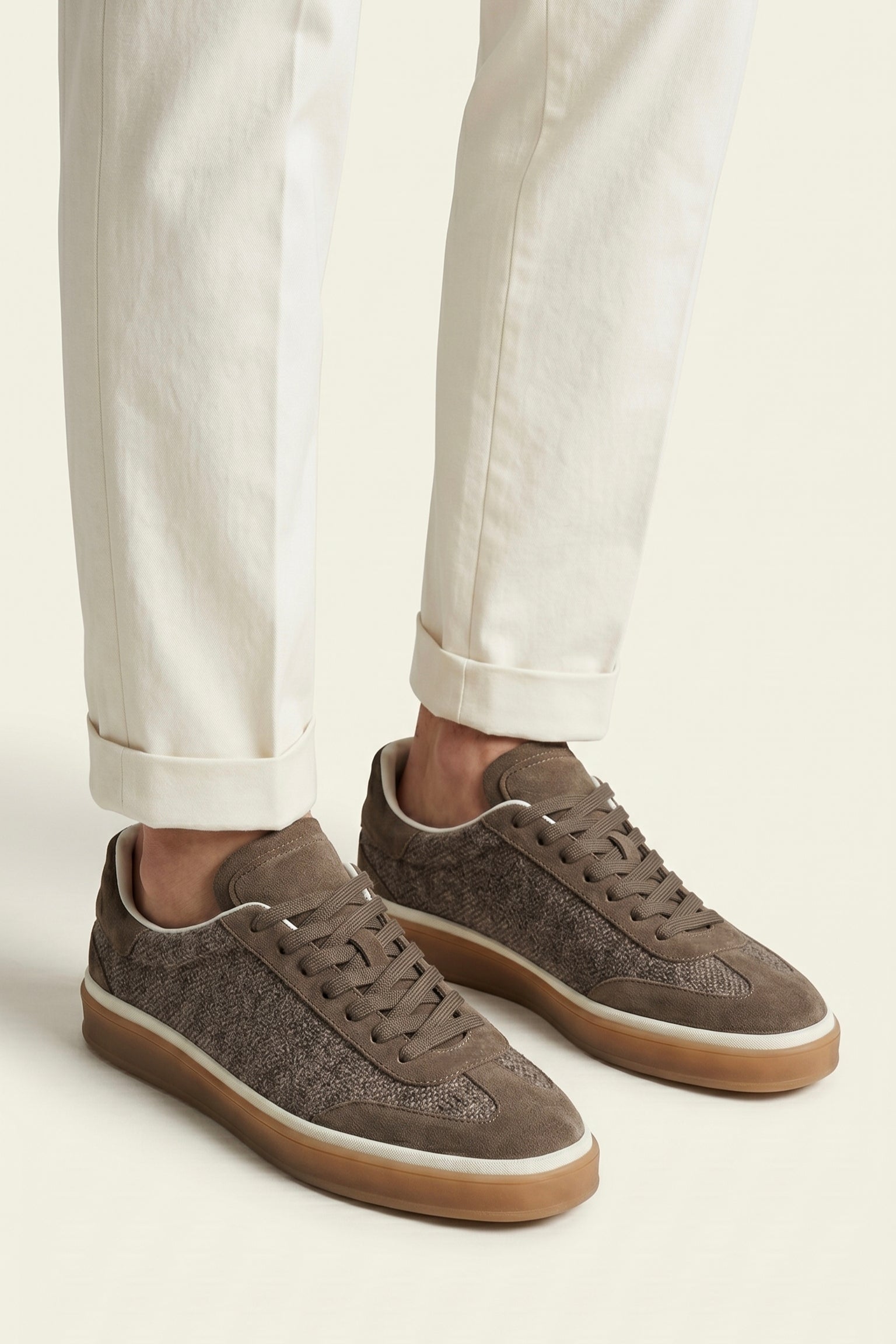 Torino Textile Sneaker Taupe Brown