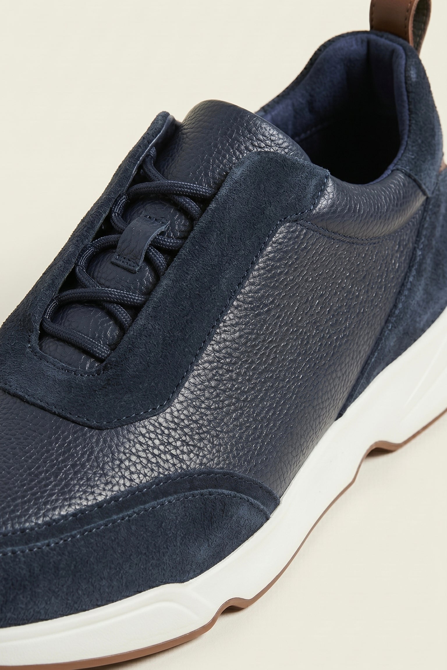 Livorno Leather Slip-On Runner Navy Blue