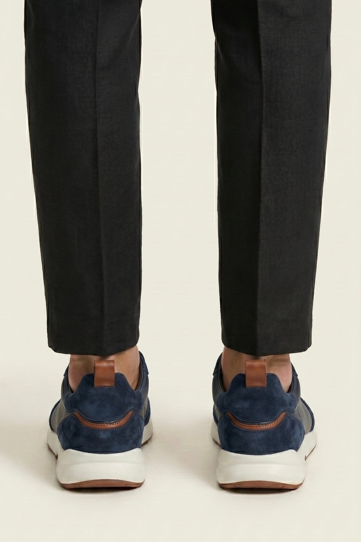 Livorno Leather Slip-On Runner Navy Blue