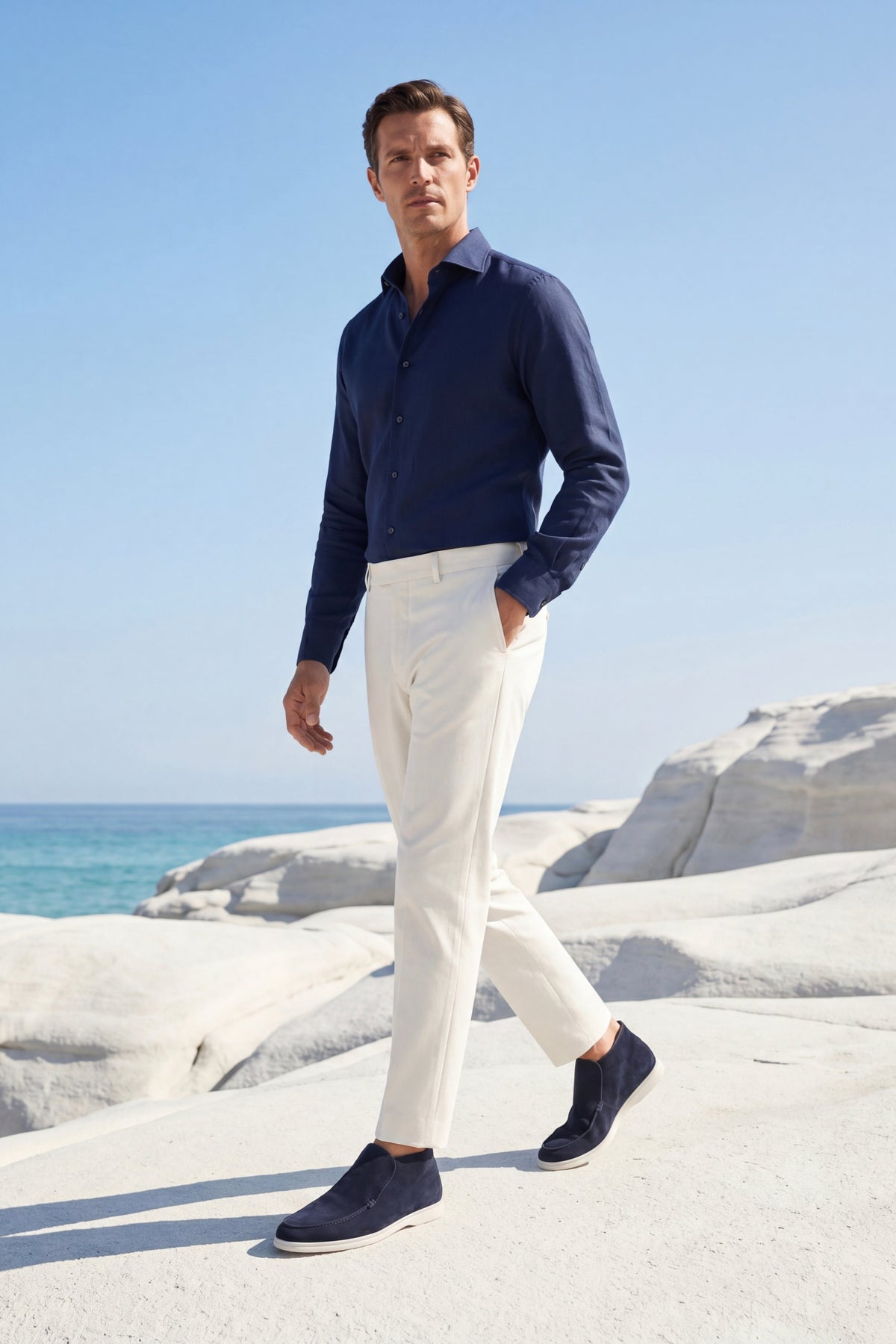 Milano City Loafer Suede Navy Blue