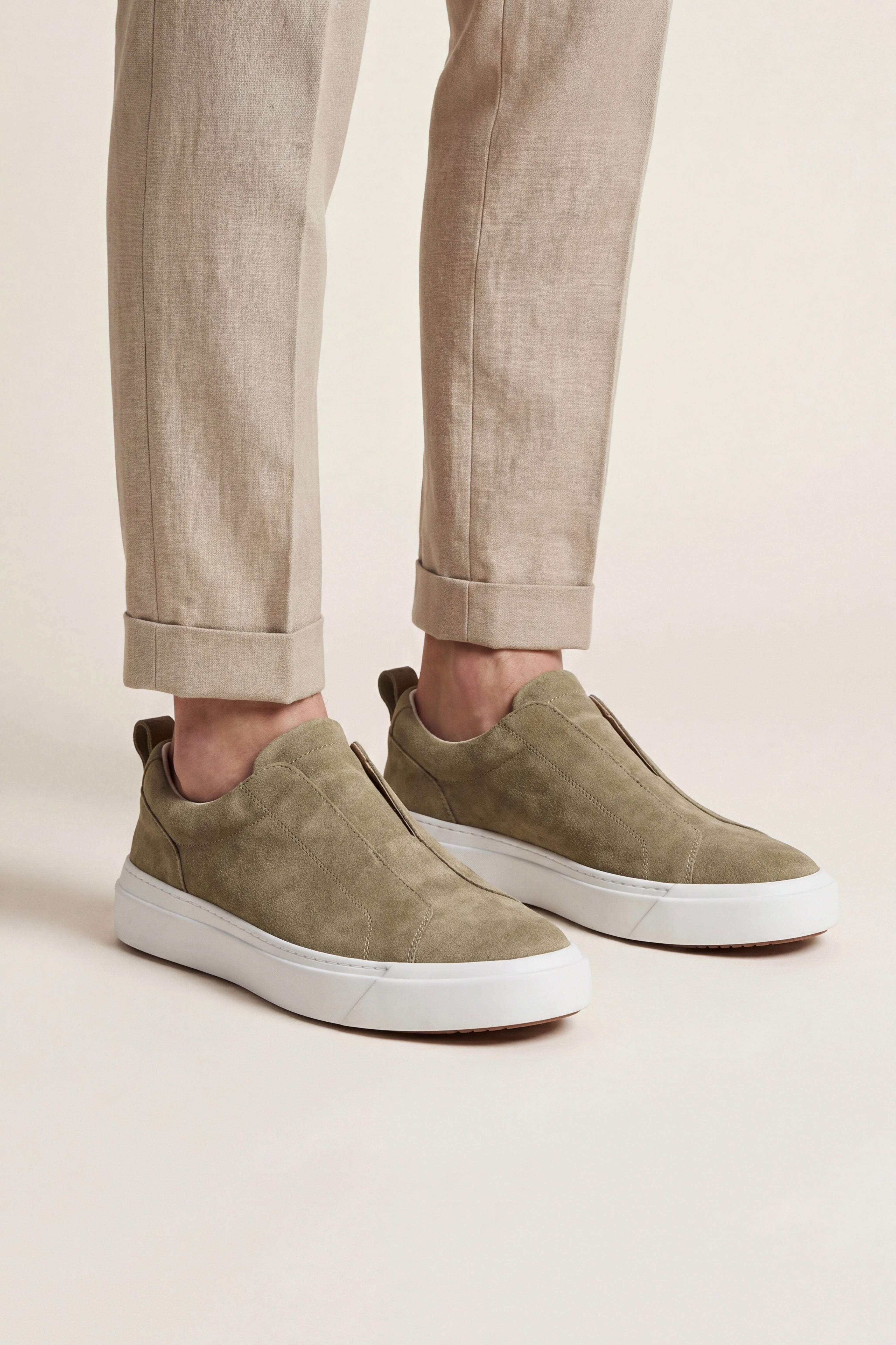 Ancona Suede Slip-On Khaki Green