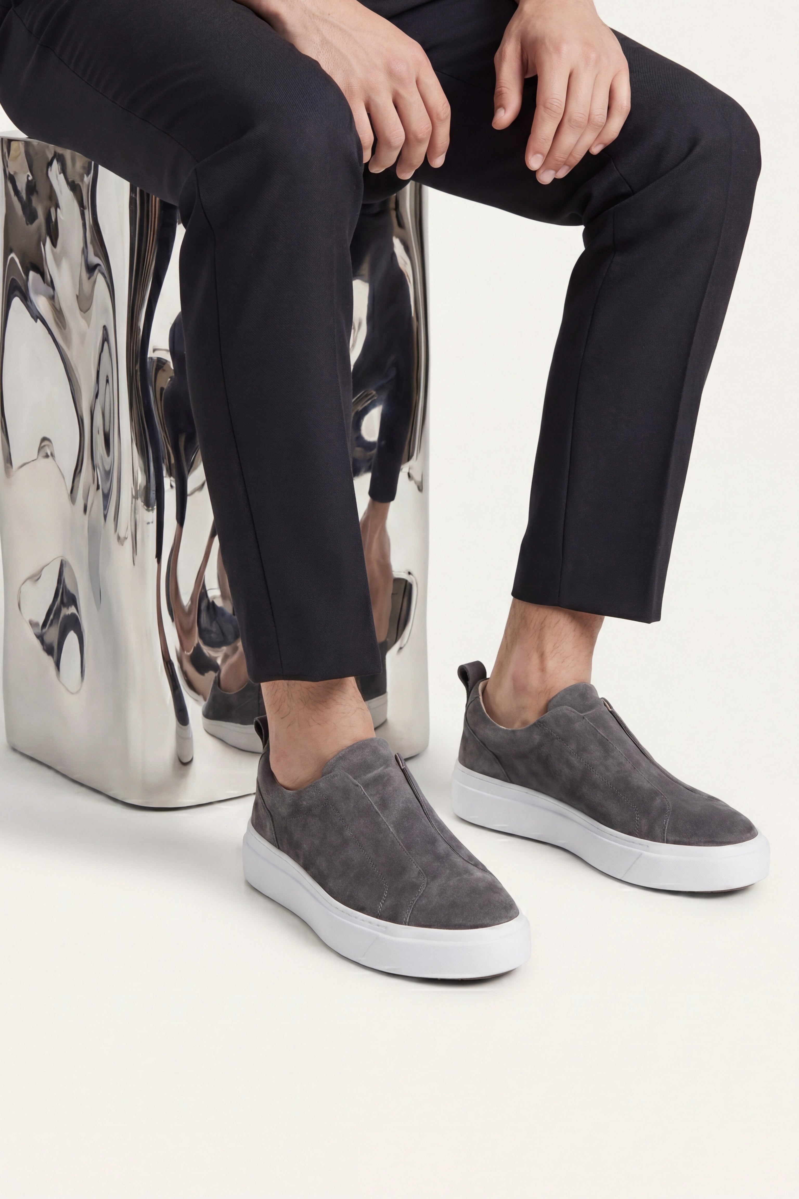 Ancona Suede Slip-On Dark Grey