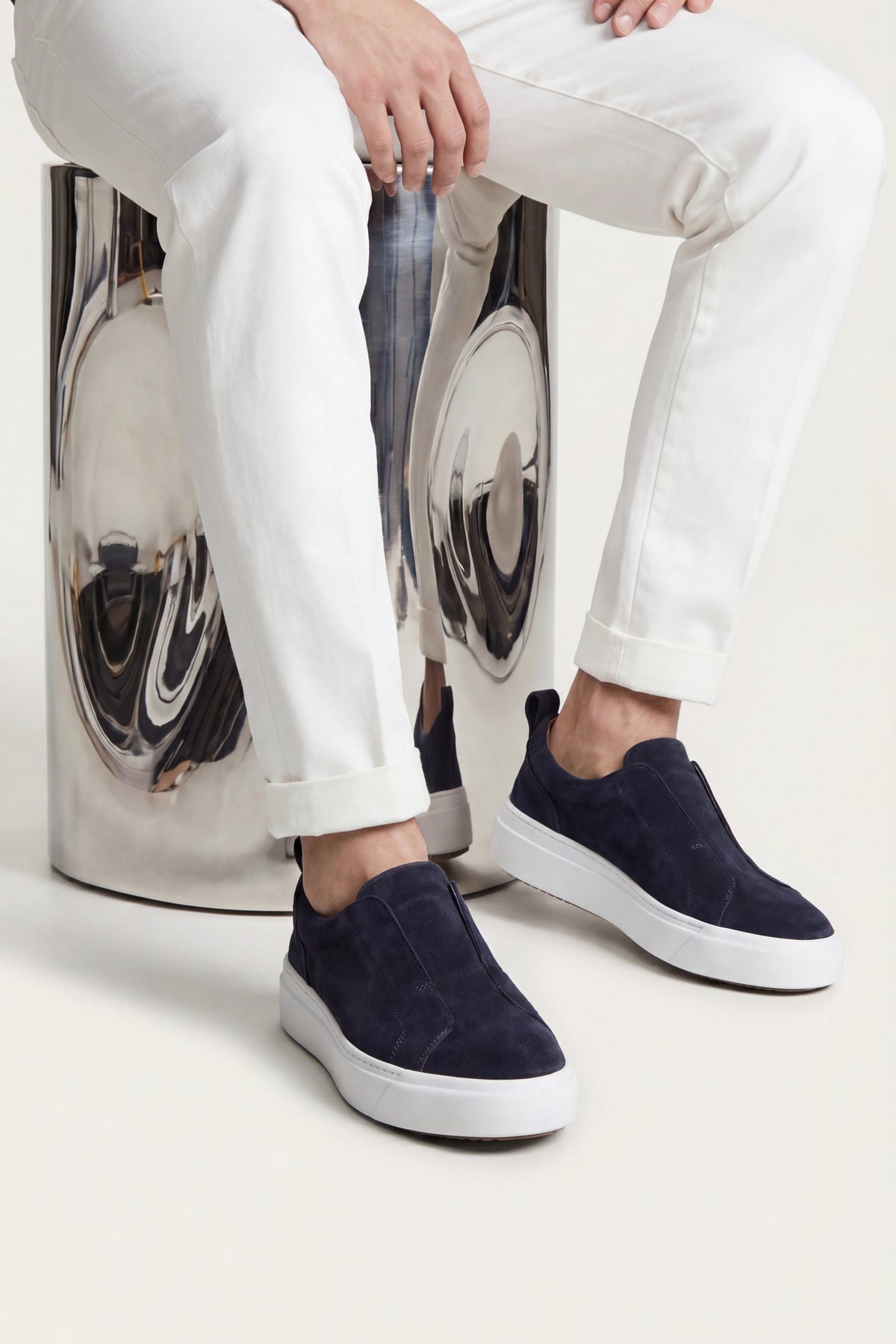 Ancona Suede Slip-On Navy Blue