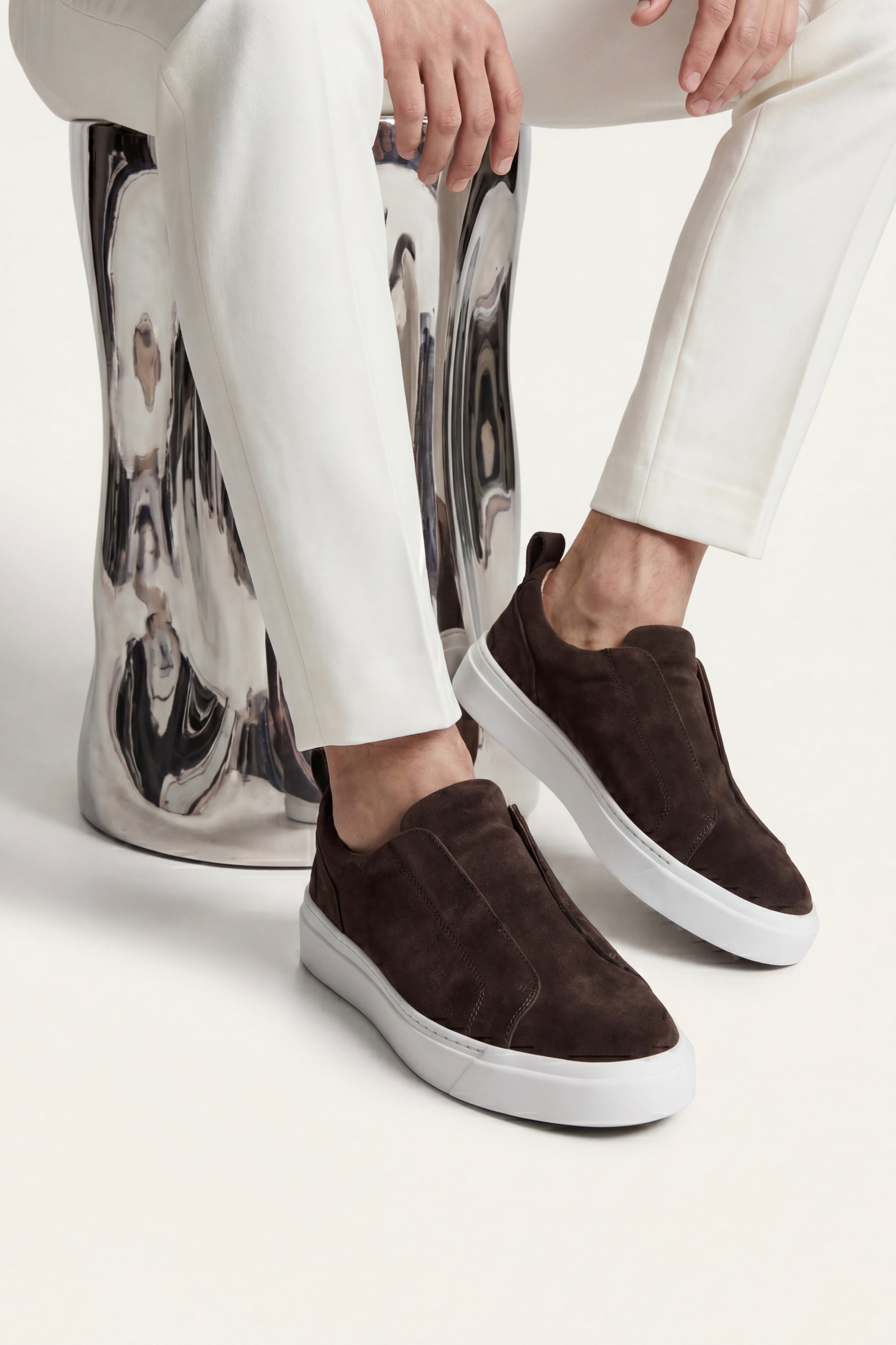 Ancona Suede Slip-On Dark Brown