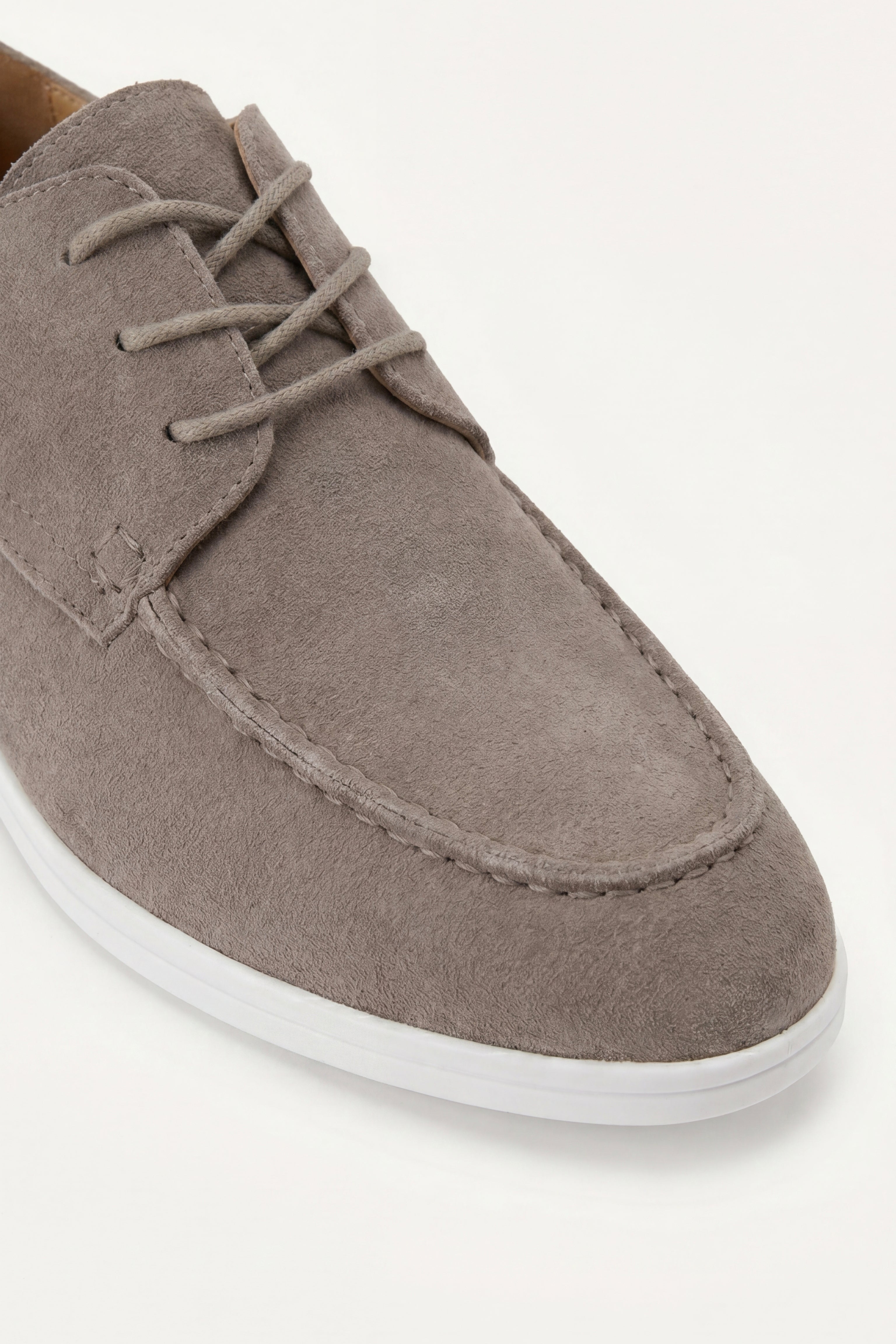 Rimini Suede Boat Shoe Taupe Grey
