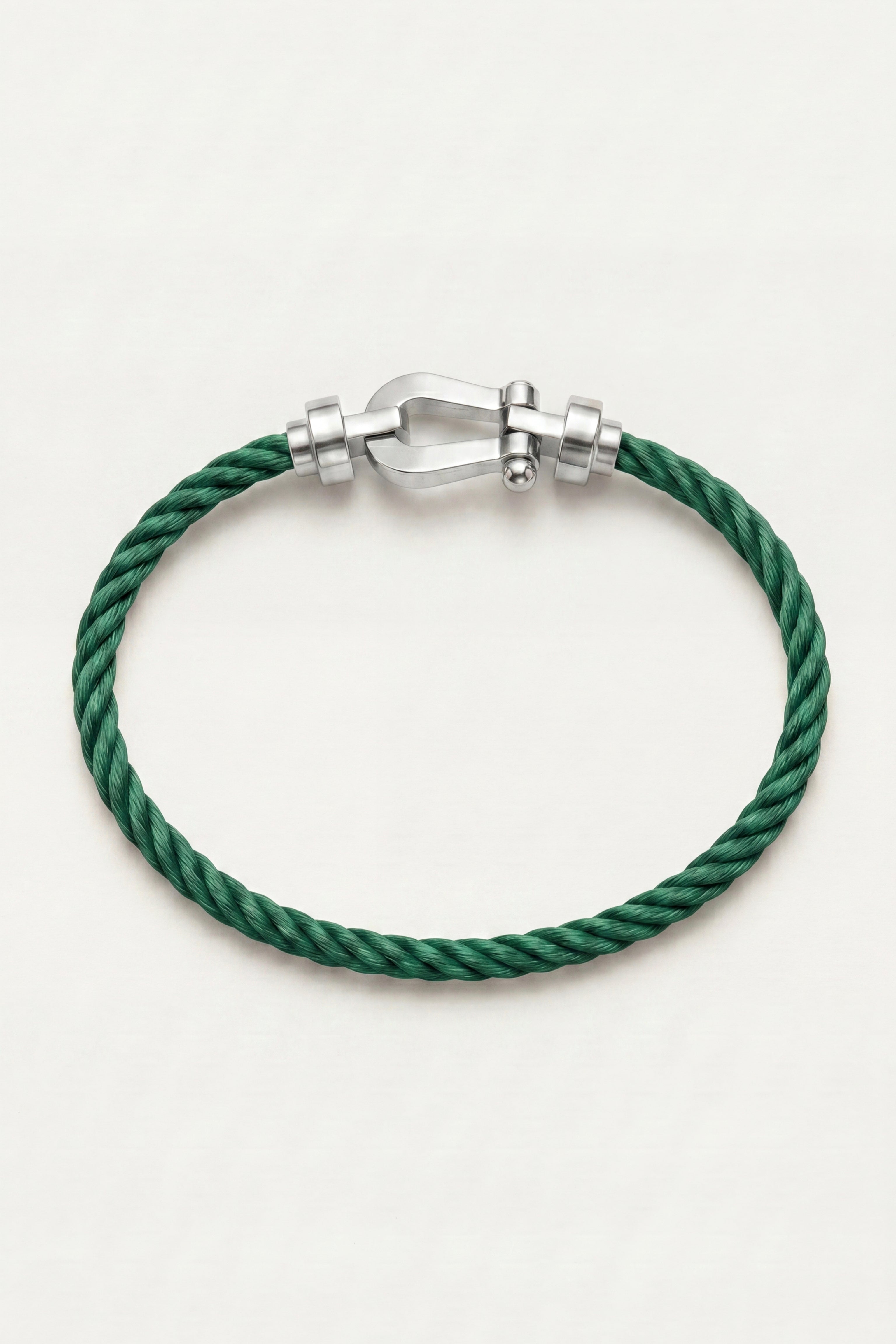 Levanto Platinum Rope Bracelet Forest Green