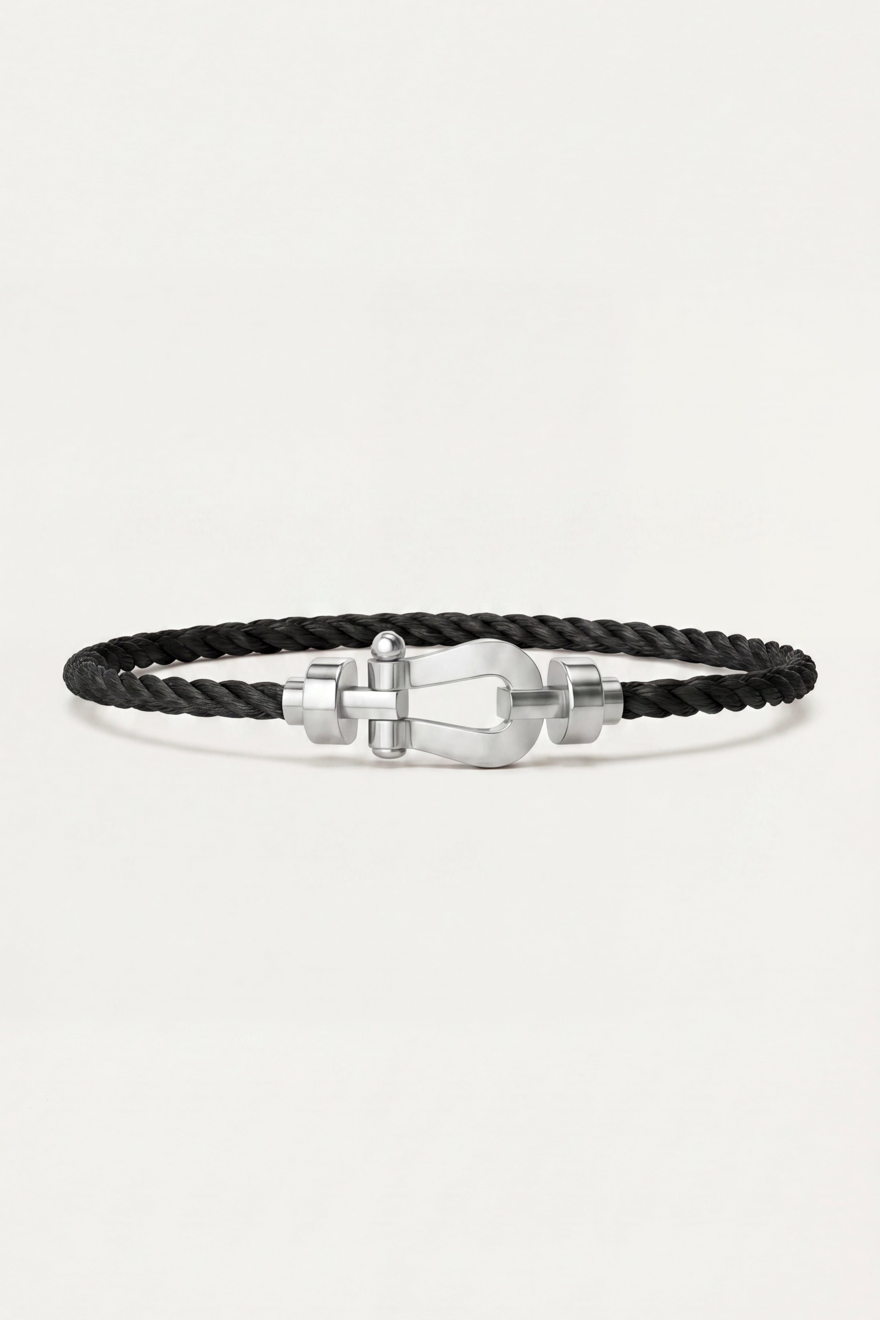 Levanto Platinum Rope Bracelet Onyx Black
