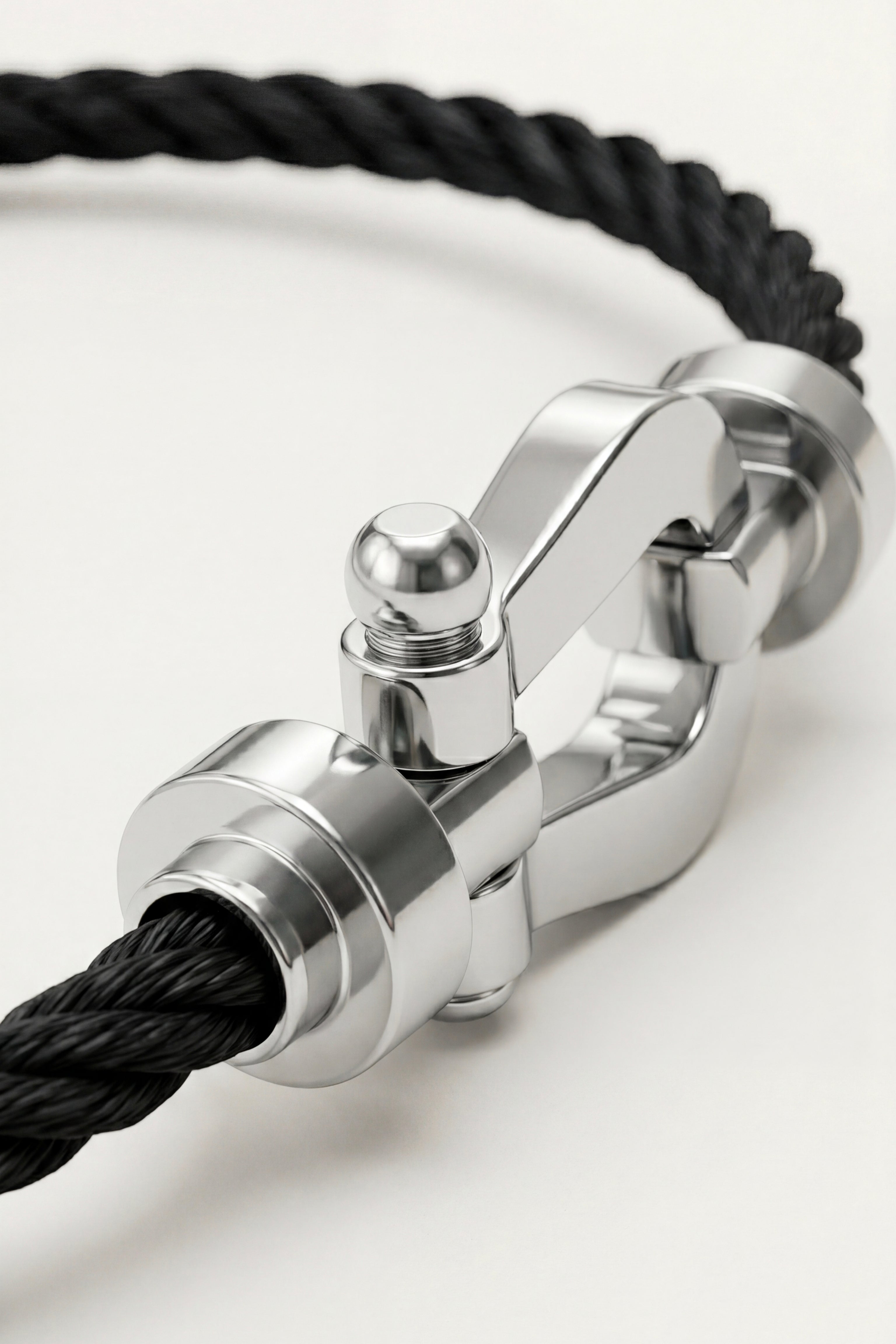 Levanto Platinum Rope Bracelet Onyx Black