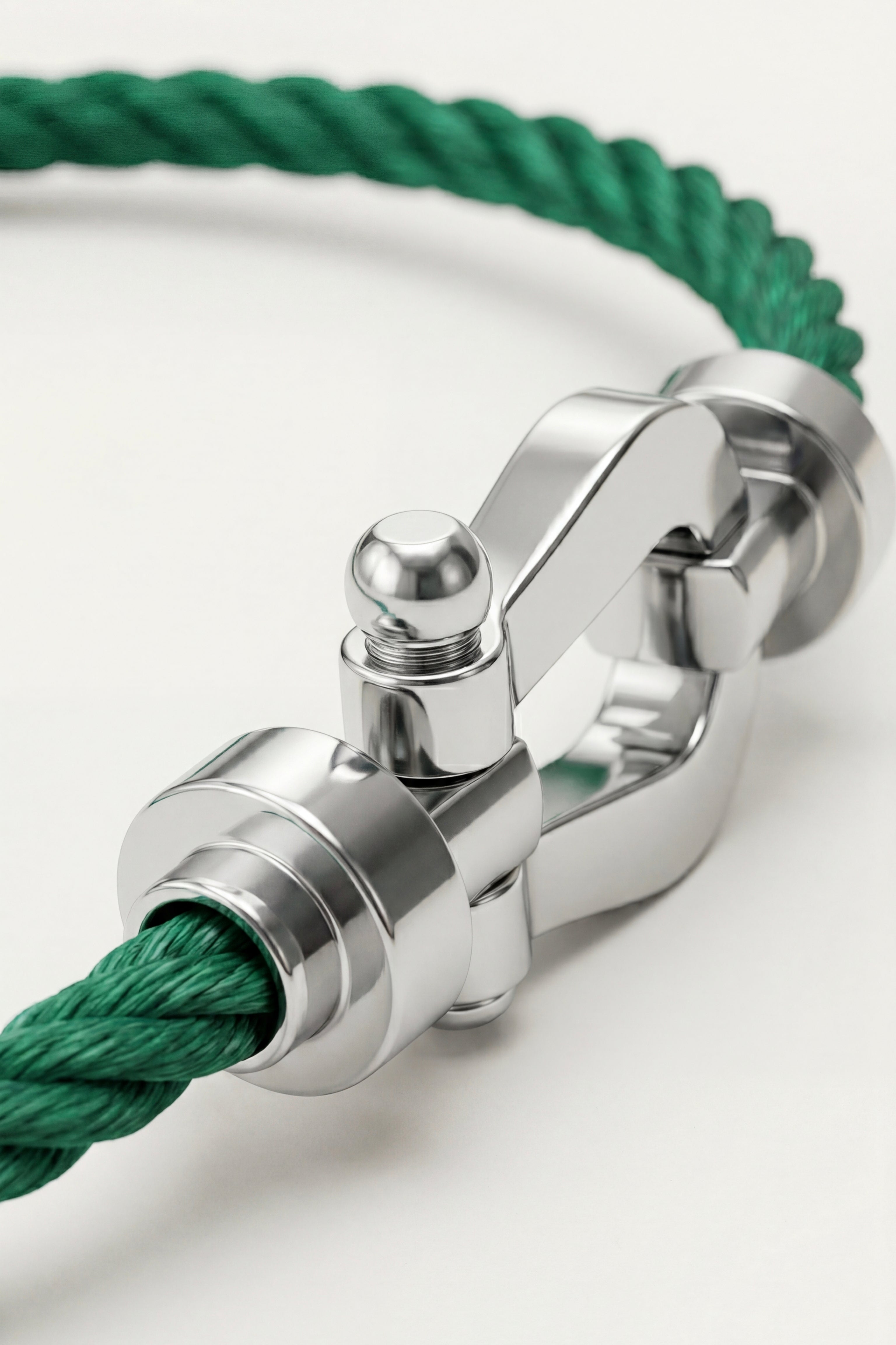 Levanto Platinum Rope Bracelet Emerald Green