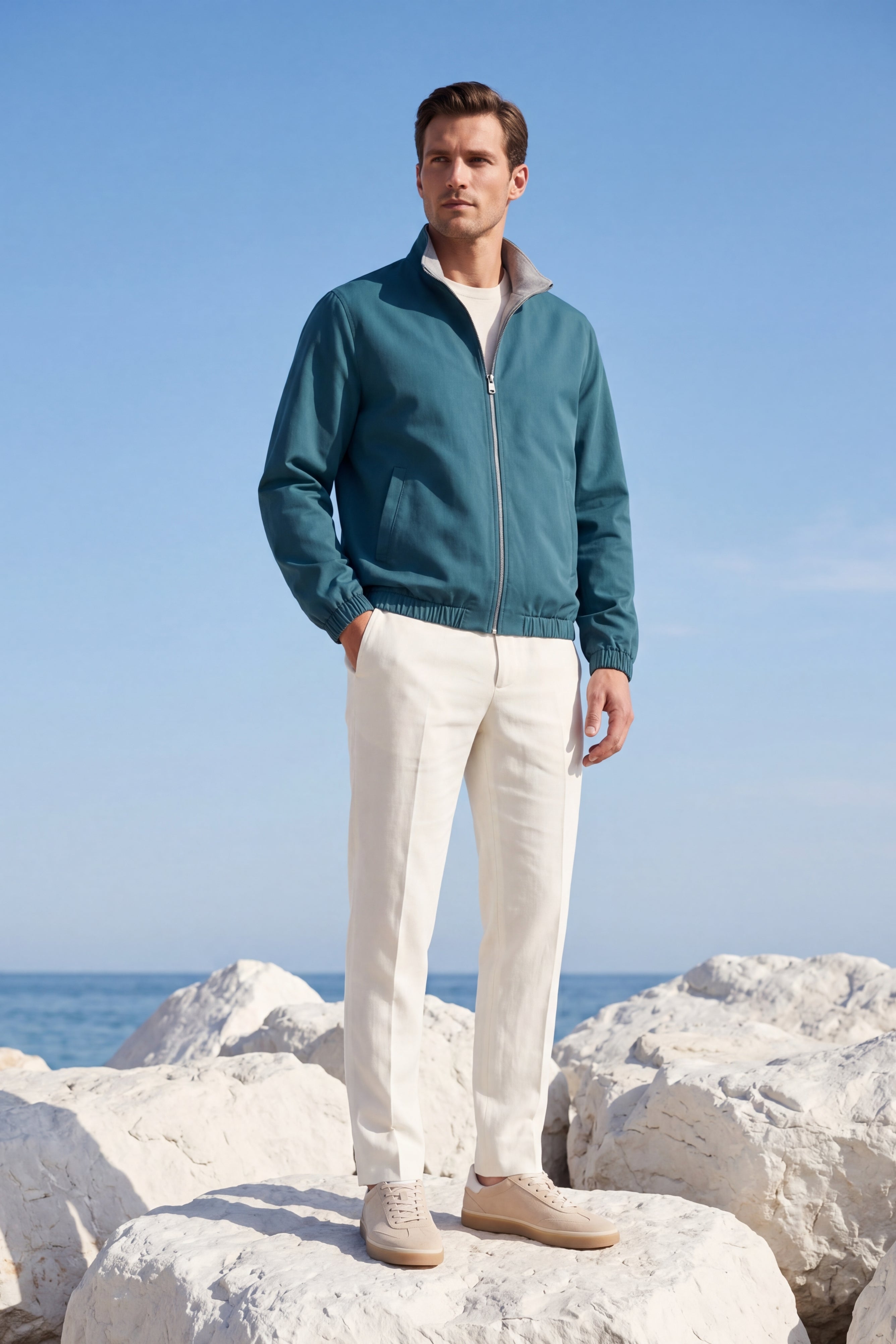 Portovenere Reversible Jacket Teal
