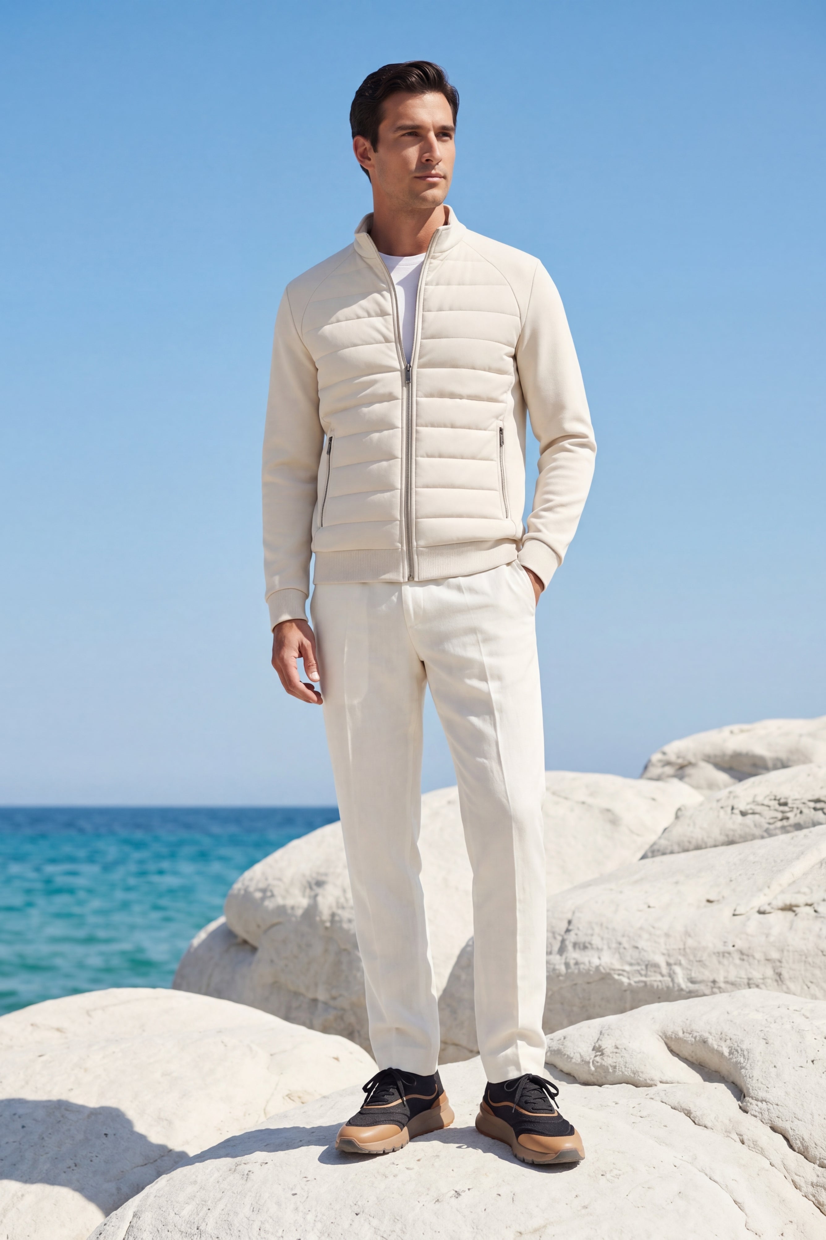 Vicenza Wool Padded Jacket Ivory