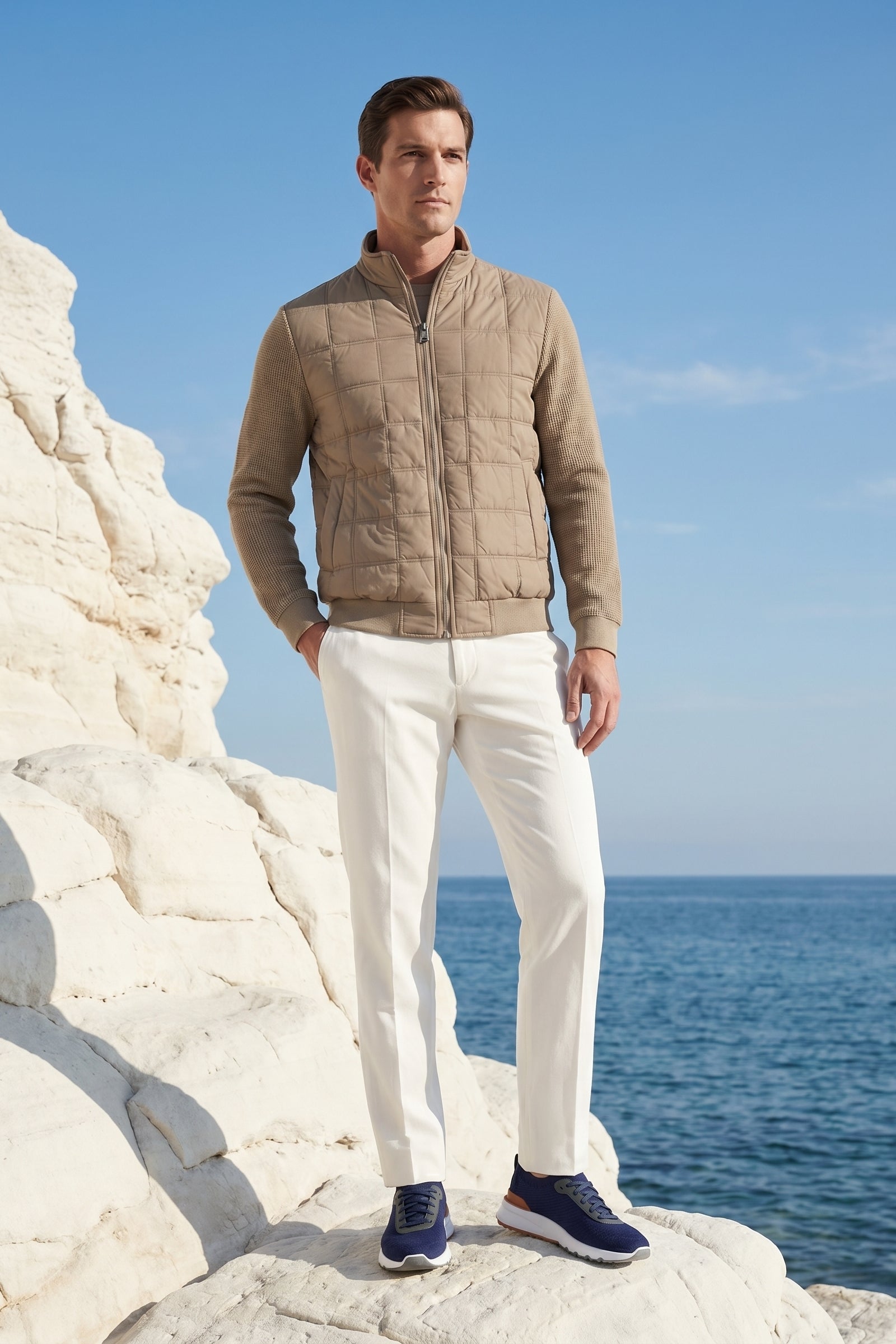 Treviso Quilted Hybrid Jacket Beige