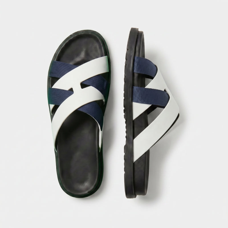 Riviera Cross Sandal White/Navy