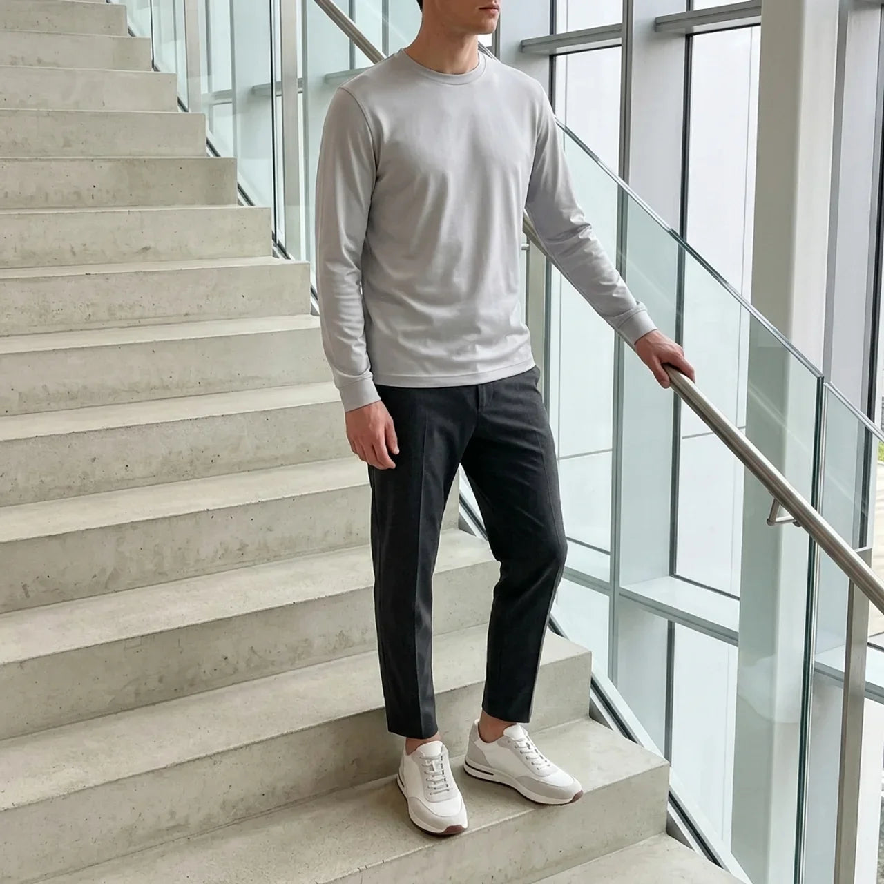 Verona Lustre Longsleeve Light Grey