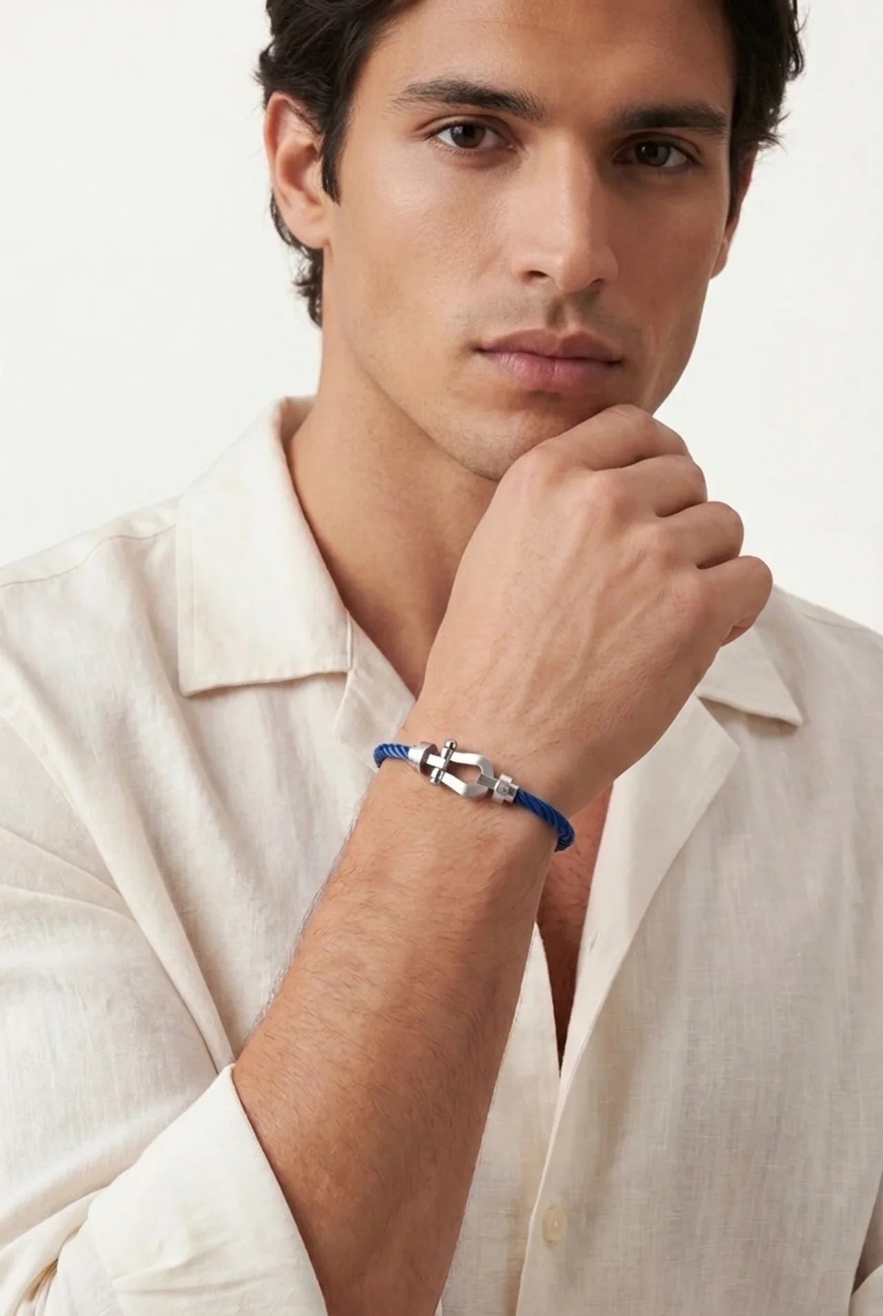 Levanto Platinum Rope Bracelet Royal Blue