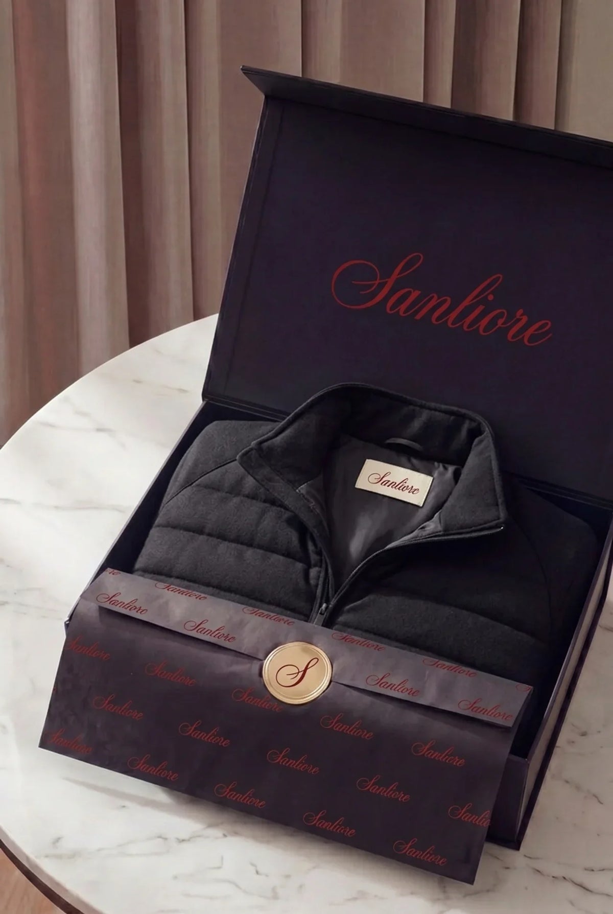 Vicenza Wool Padded Jacket Black