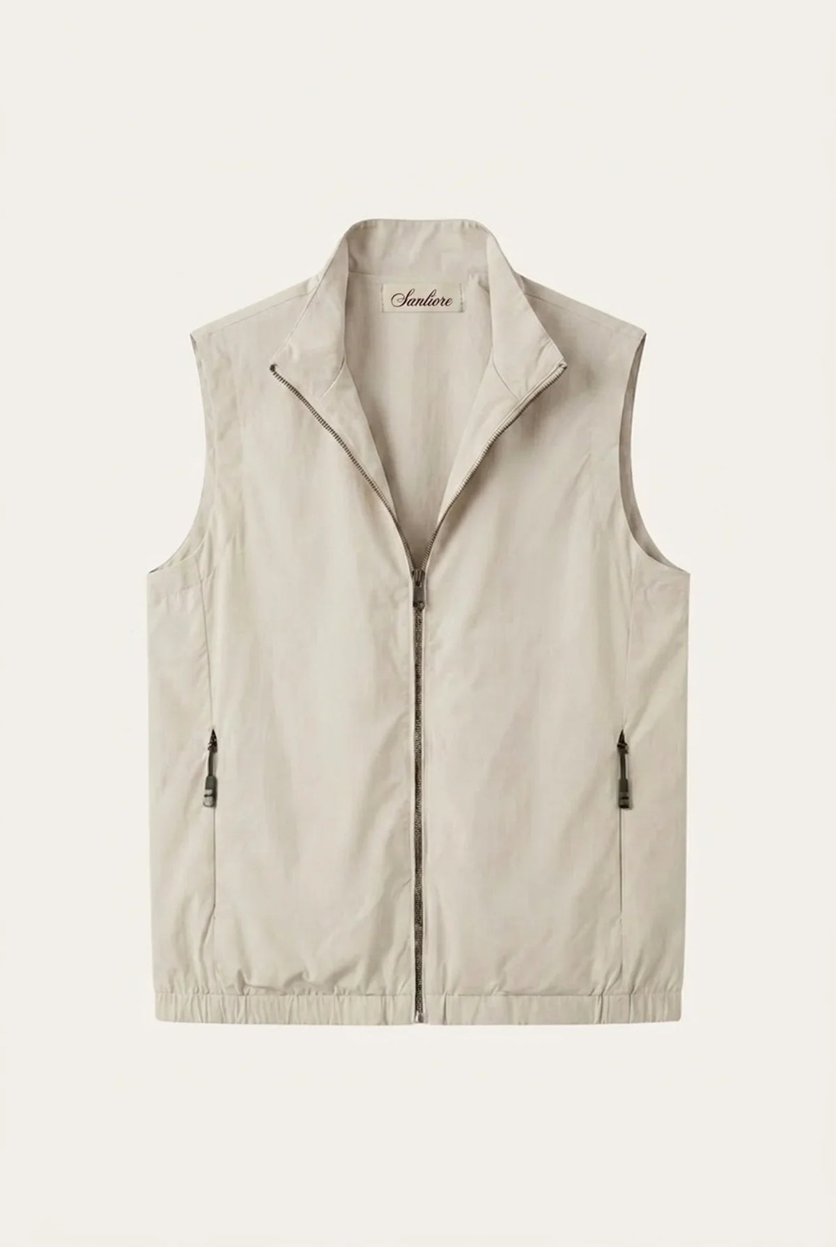 Lecco Stand-Collar Zip Vest Sand