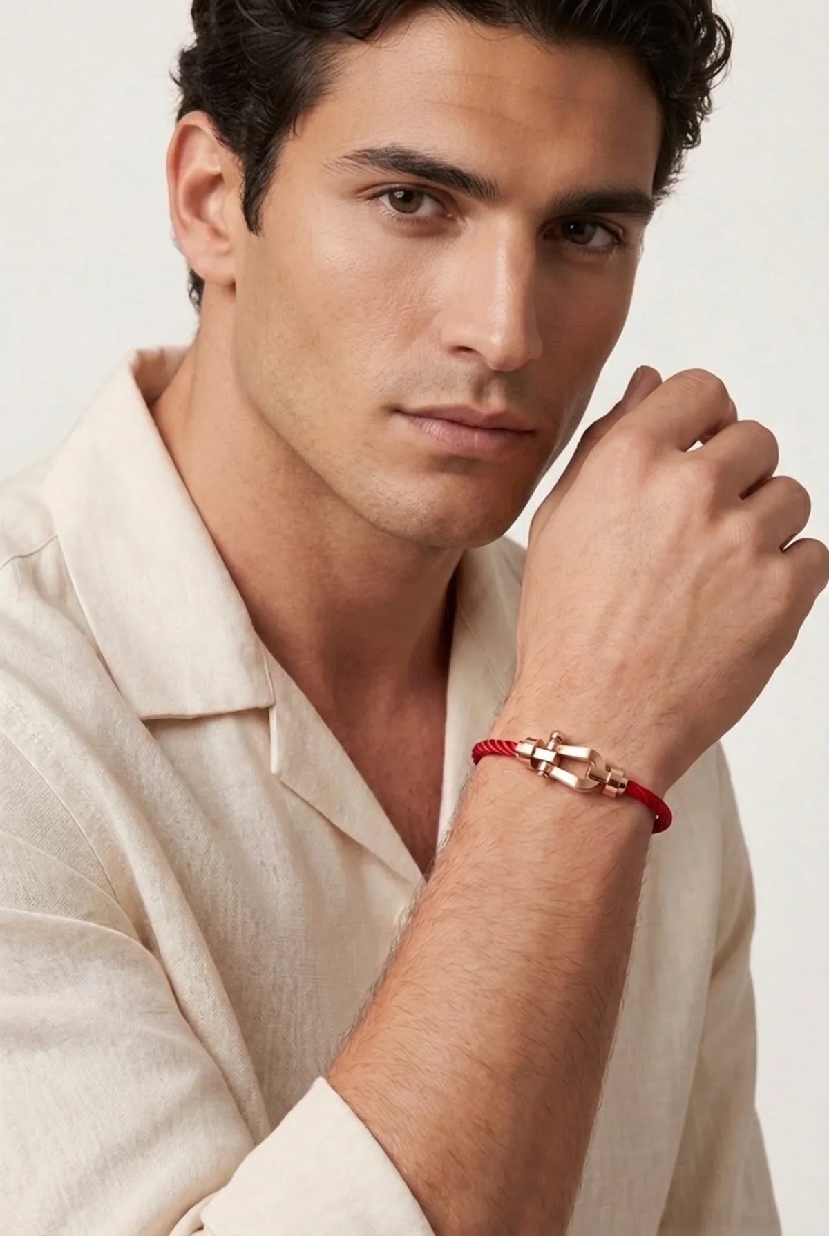 Levanto Rose Gold Rope Bracelet Crimson Red