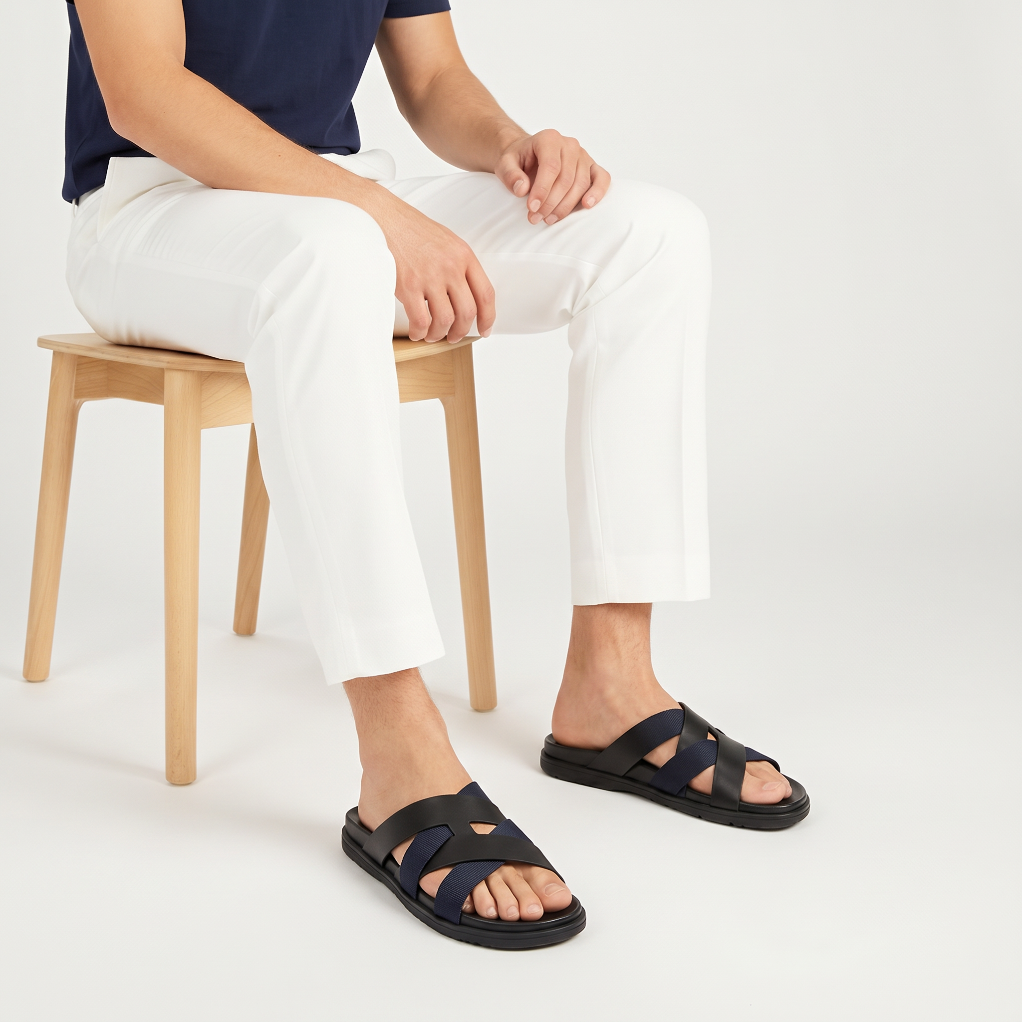 Riviera Cross Sandal Black/Navy