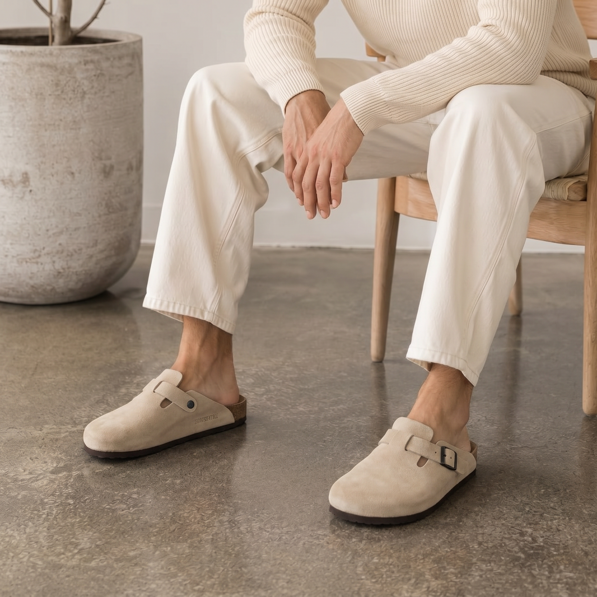 Tropea Suede Clog Taupe