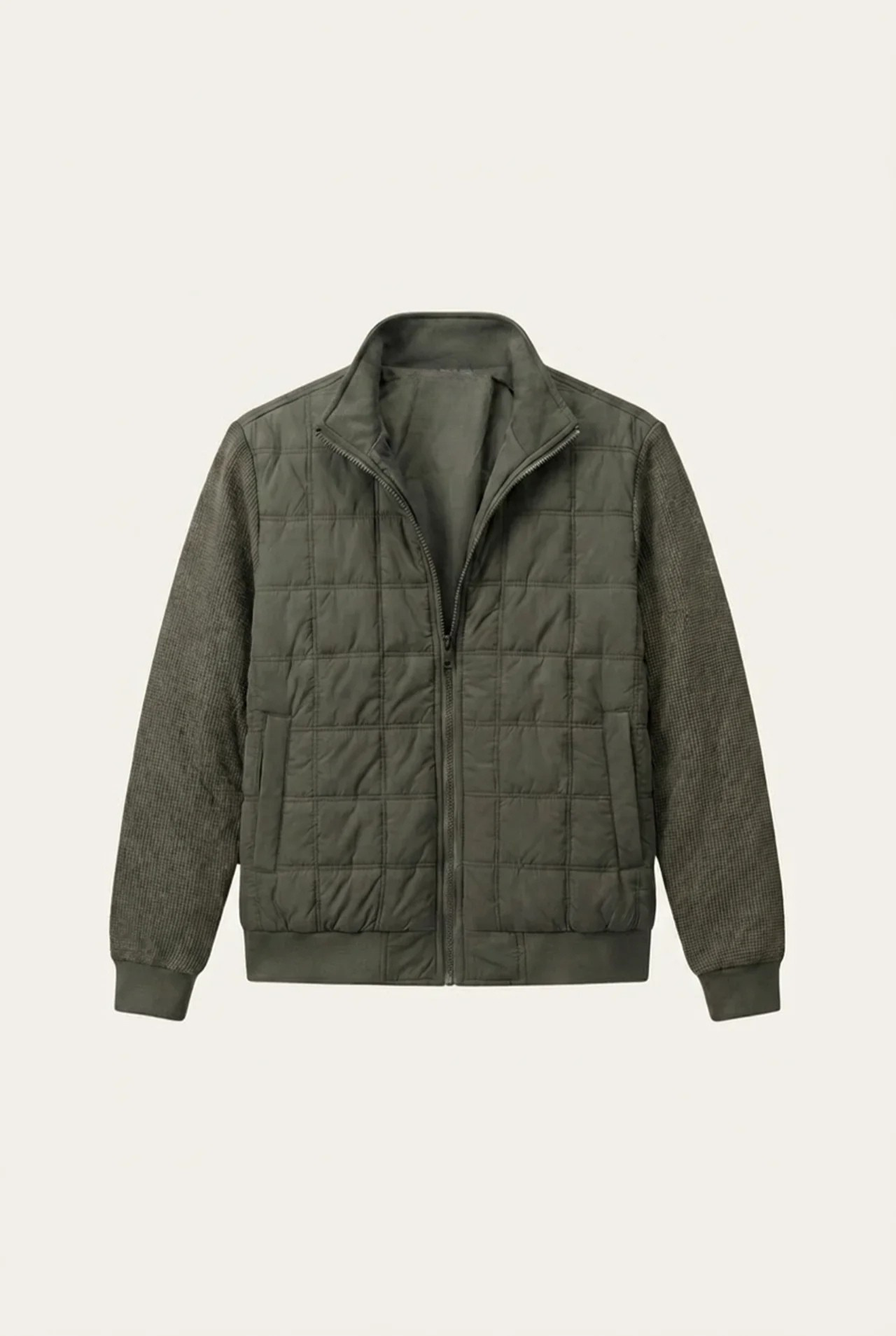 Treviso Quilted Hybrid Jacket Olive Green