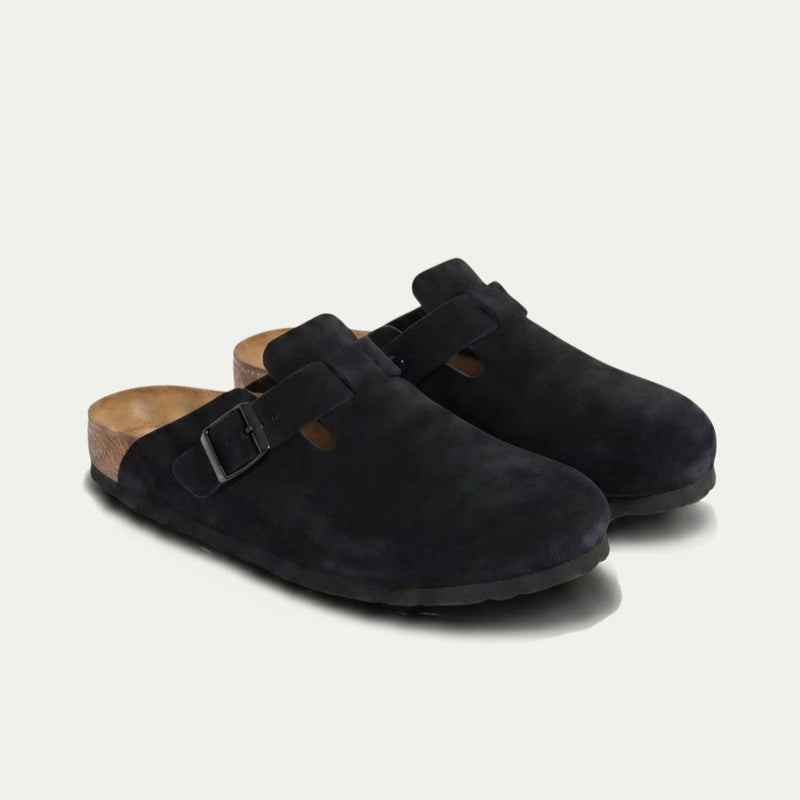 Tropea Suede Clog Black