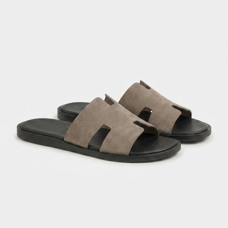 Monaco Slide Suede Stone Taupe