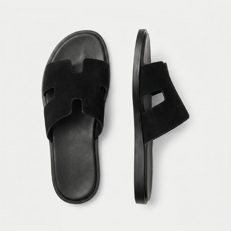 Monaco Slide Suede Onyx Black